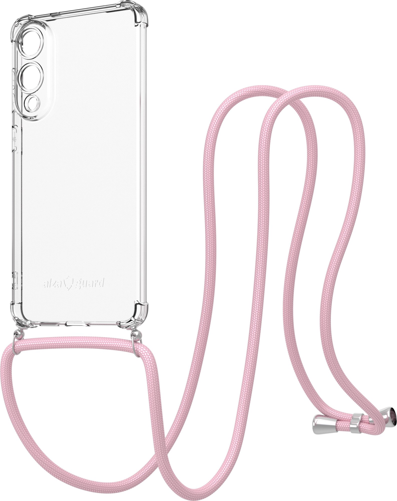 AlzaGuard Luxe Lanyard Samsung Galaxy S25 Edge rózsaszín tok