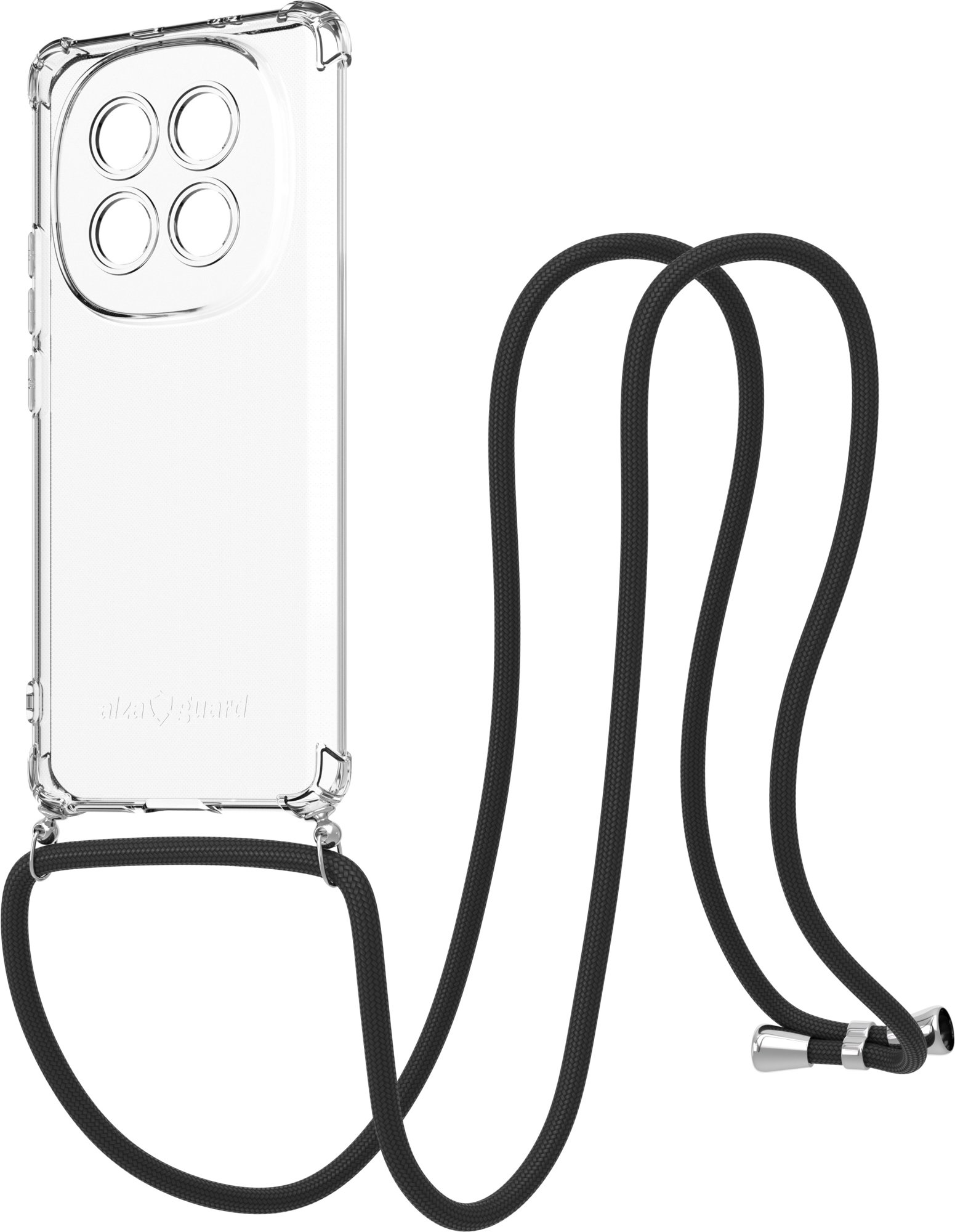 AlzaGuard Luxe Lanyard Case, Xiaomi Redmi Note 15 4G modellhez, fekete