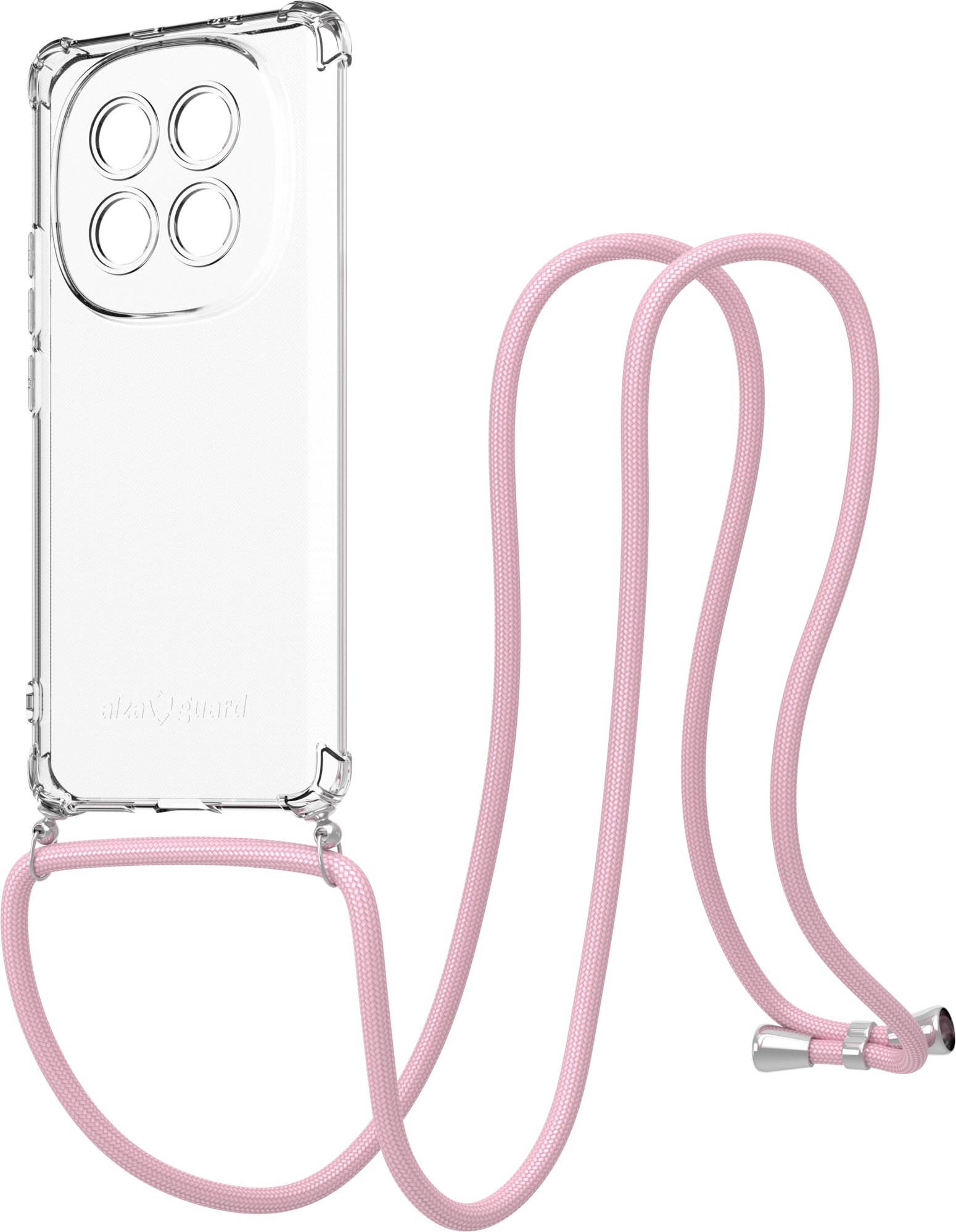 AlzaGuard Luxe Lanyard Case, Xiaomi Redmi Note 15 5G modellhez, rózsaszín