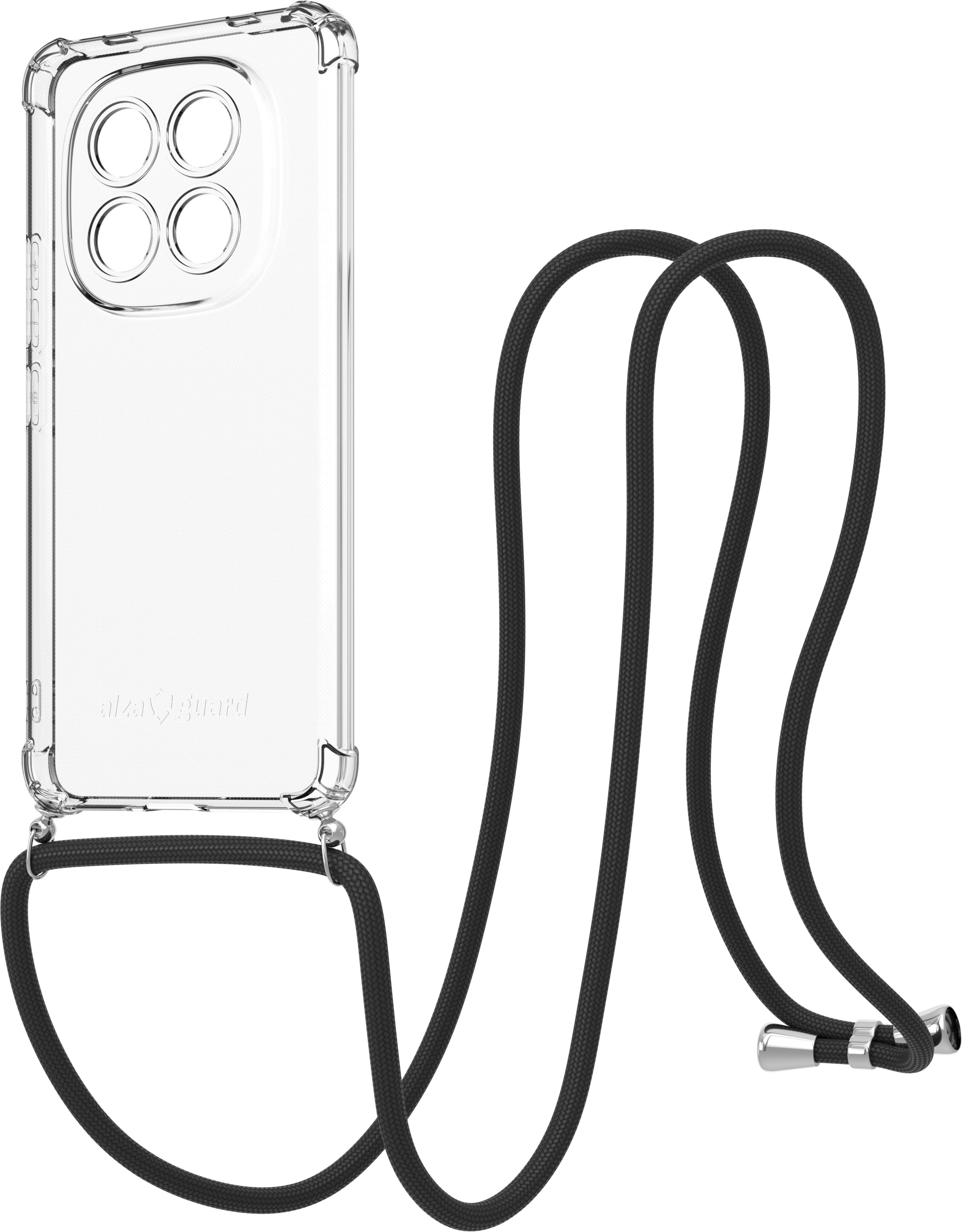 AlzaGuard Luxe Lanyard Case, Xiaomi Redmi Note 15 Pro 4G modellhez, fekete