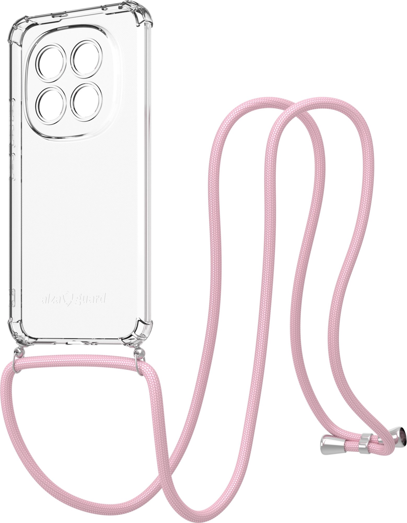 AlzaGuard Luxe Lanyard Case, Xiaomi Redmi Note 15 Pro+ modellhez, rózsaszín