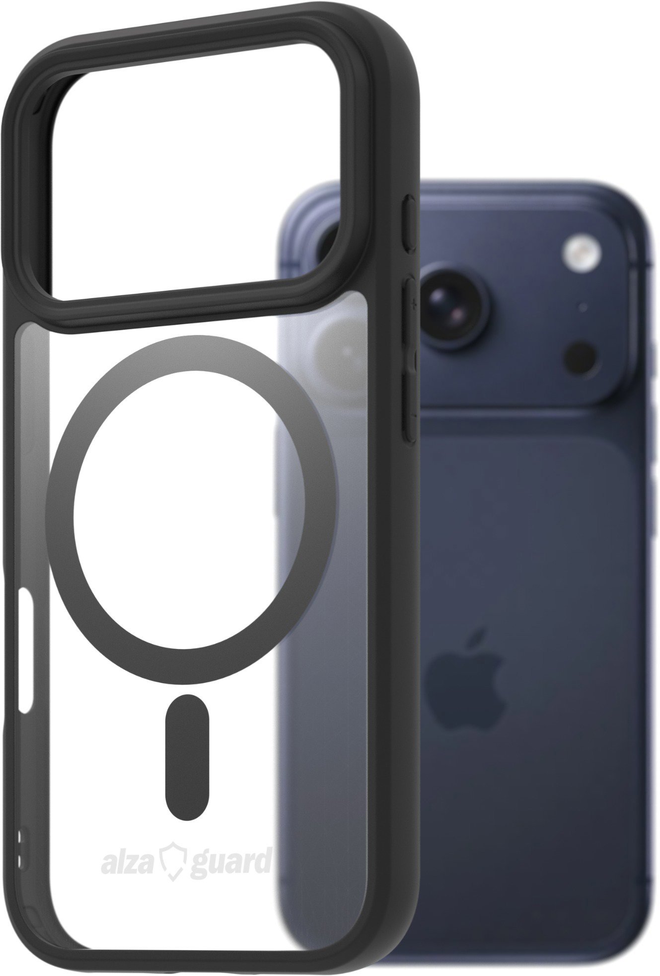 AlzaGuard Clear TPU iPhone 17 Pro fekete Magsafe tok