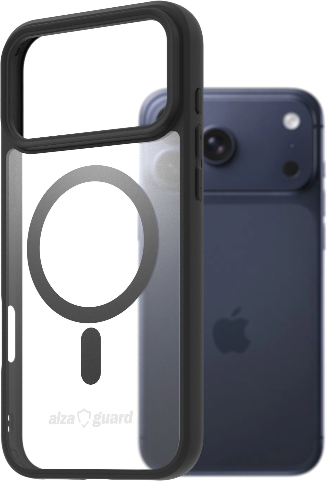AlzaGuard Clear TPU iPhone 17 Pro Max fekete Magsafe tok