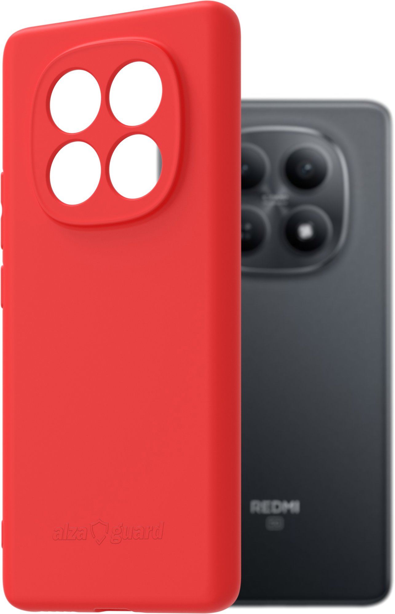 AlzaGuard Matte TPU Case, Xiaomi Redmi Note 15 5G modellhez, piros