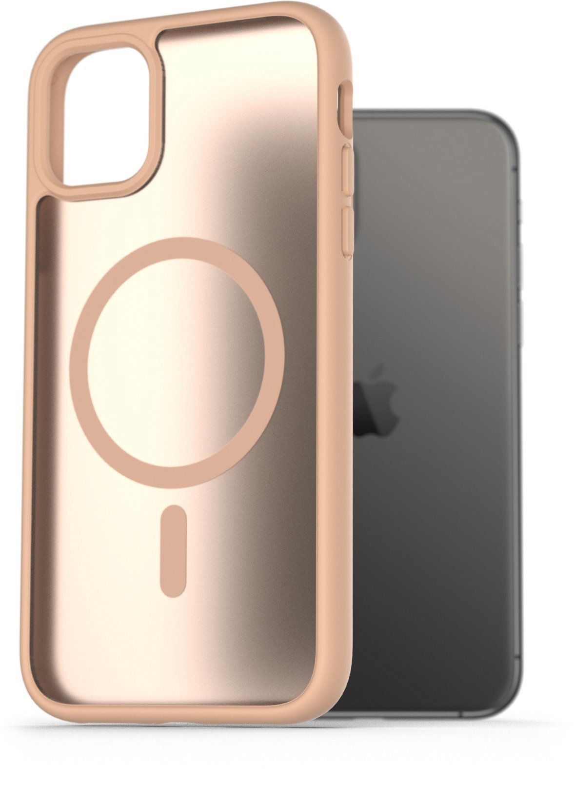 AlzaGuard Matte Case Compatible with Magsafe iPhone 11 homoksárga tok