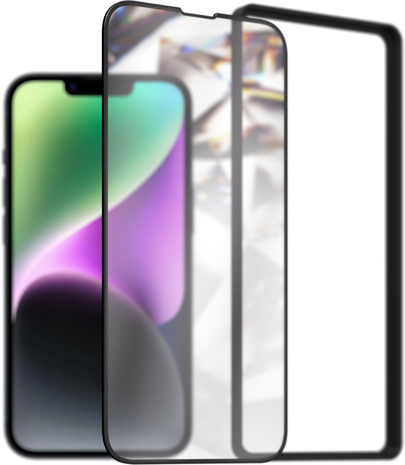 AlzaGuard DiamondShield Glass iPhone 13 / 13 Pro / 14 / 16e / 17e 3D üvegfólia + telepítőkeret
