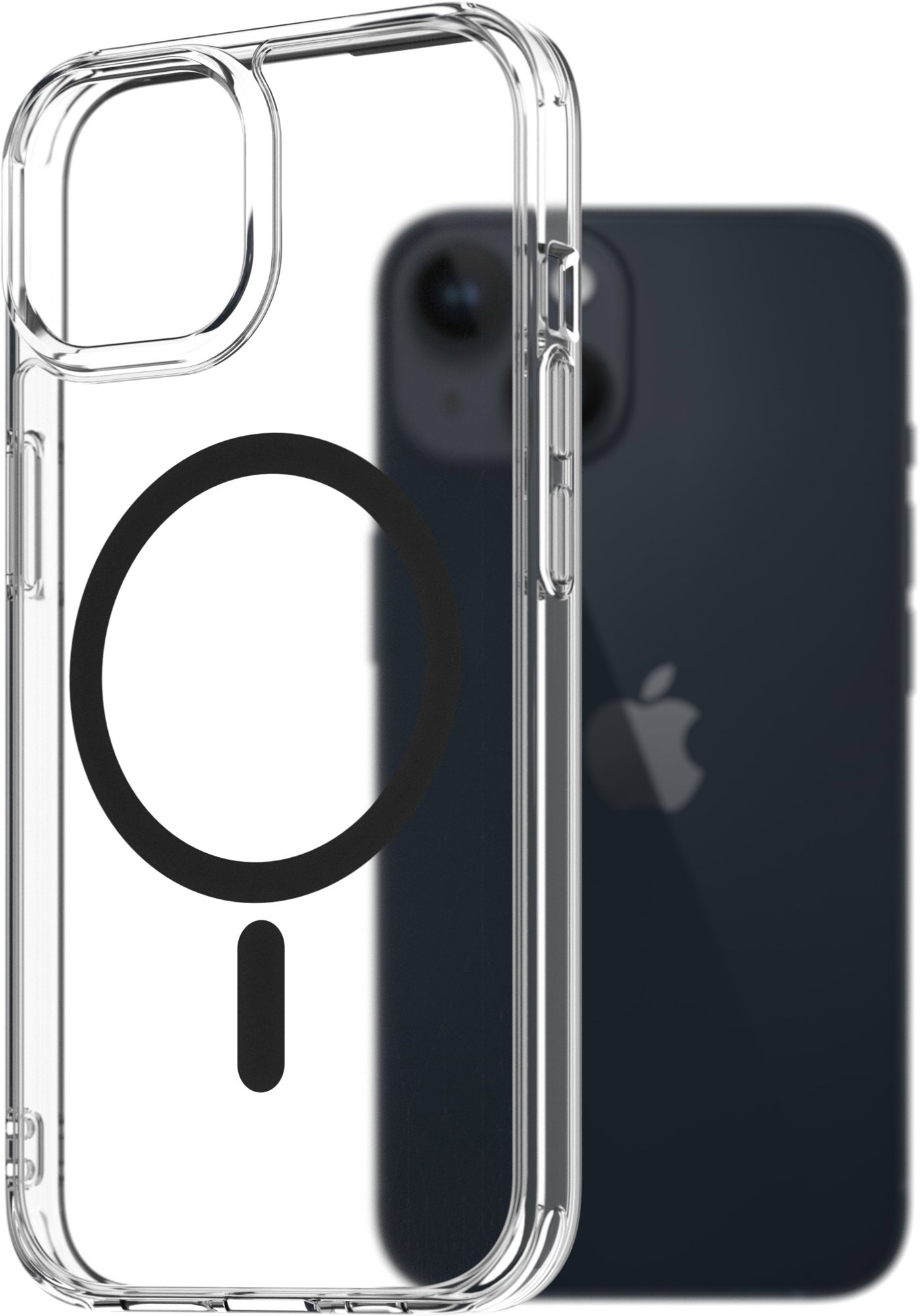 AlzaGuard Crystal Clear TPU Case Compatible with Magsafe iPhone 14 fekete tok