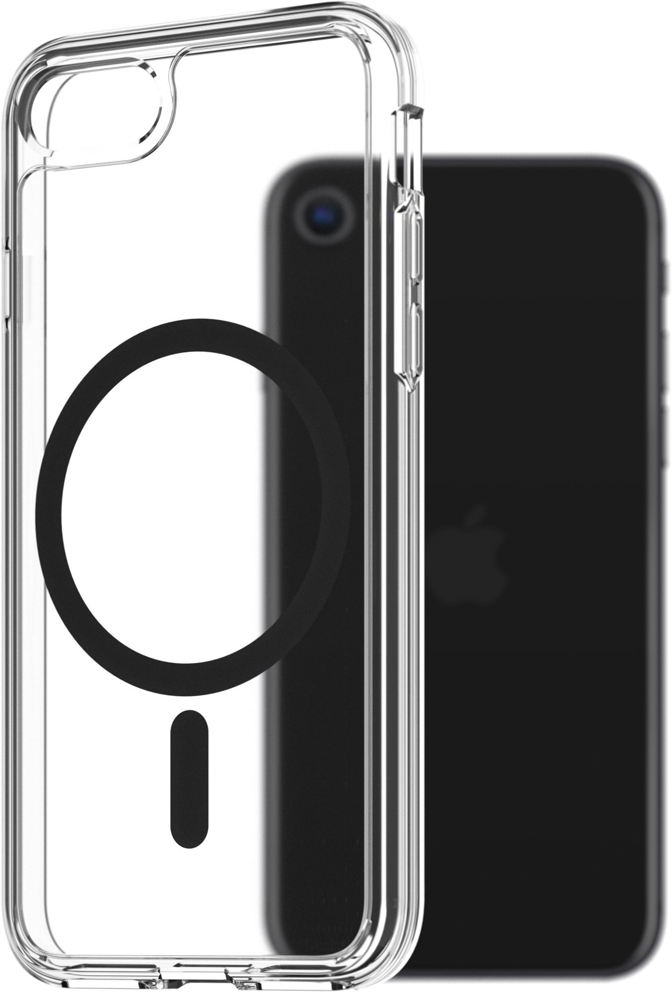 AlzaGuard Crystal Clear TPU Case Compatible with Magsafe iPhone 7 / 8 / SE 2020 / SE 2022 fekete tok