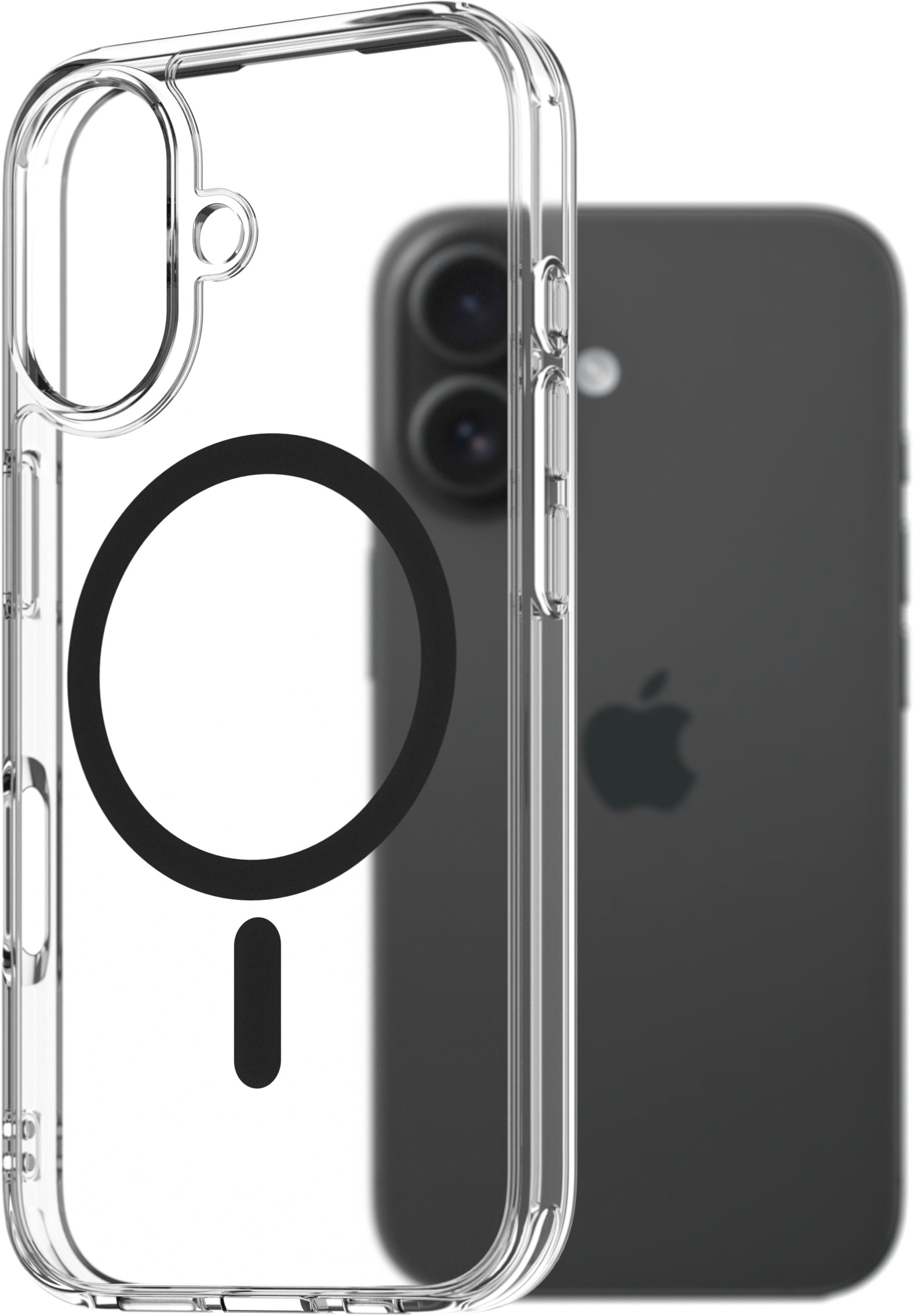 AlzaGuard Crystal Clear TPU Case Compatible with Magsafe iPhone 16 fekete tok