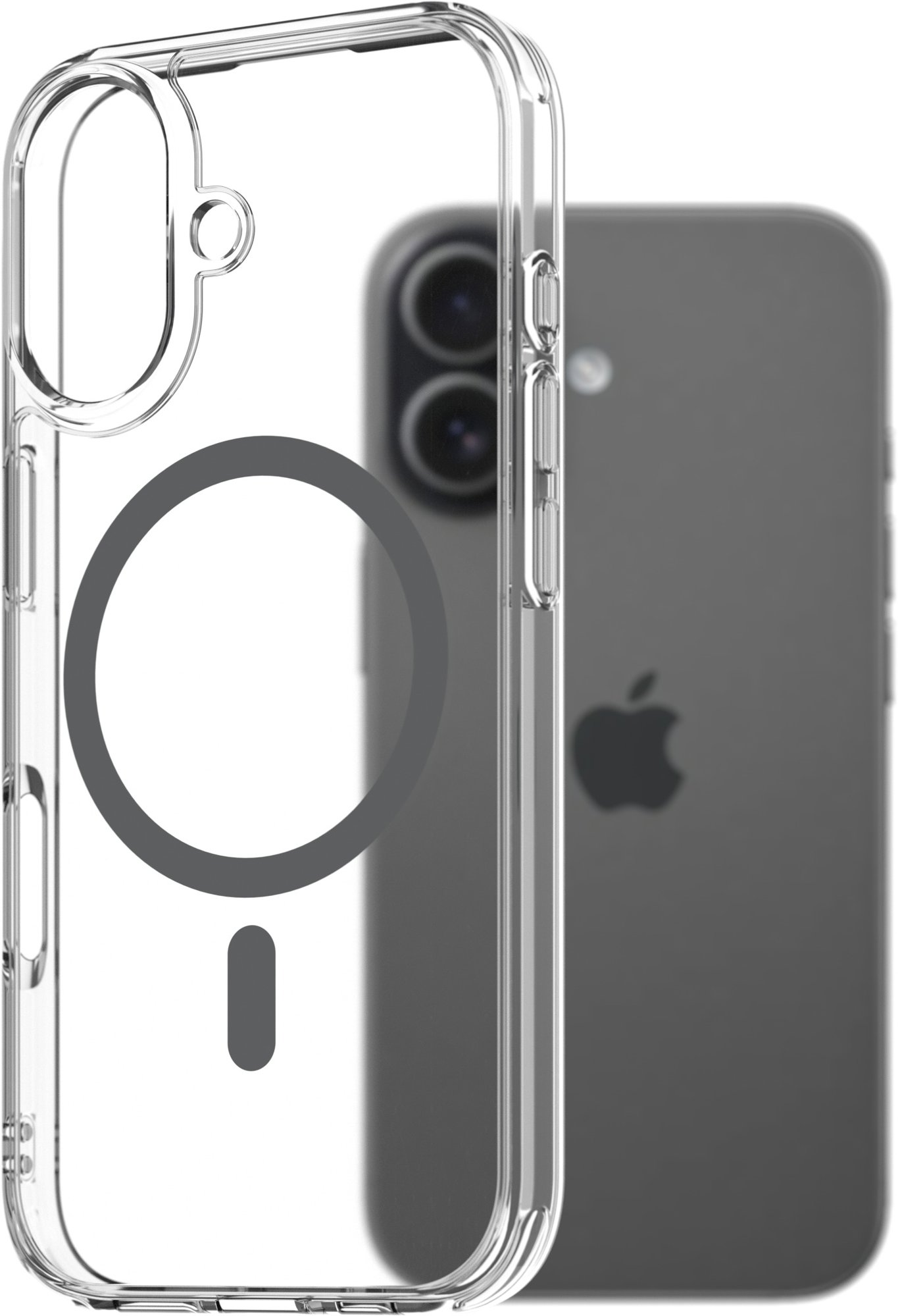 AlzaGuard Crystal Clear TPU Case Compatible with Magsafe iPhone 17 szürke tok