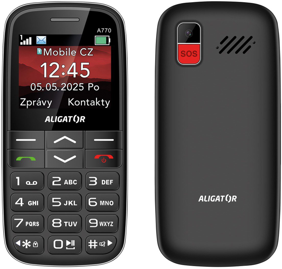 Aligator A770 Senior, fekete + asztali töltő