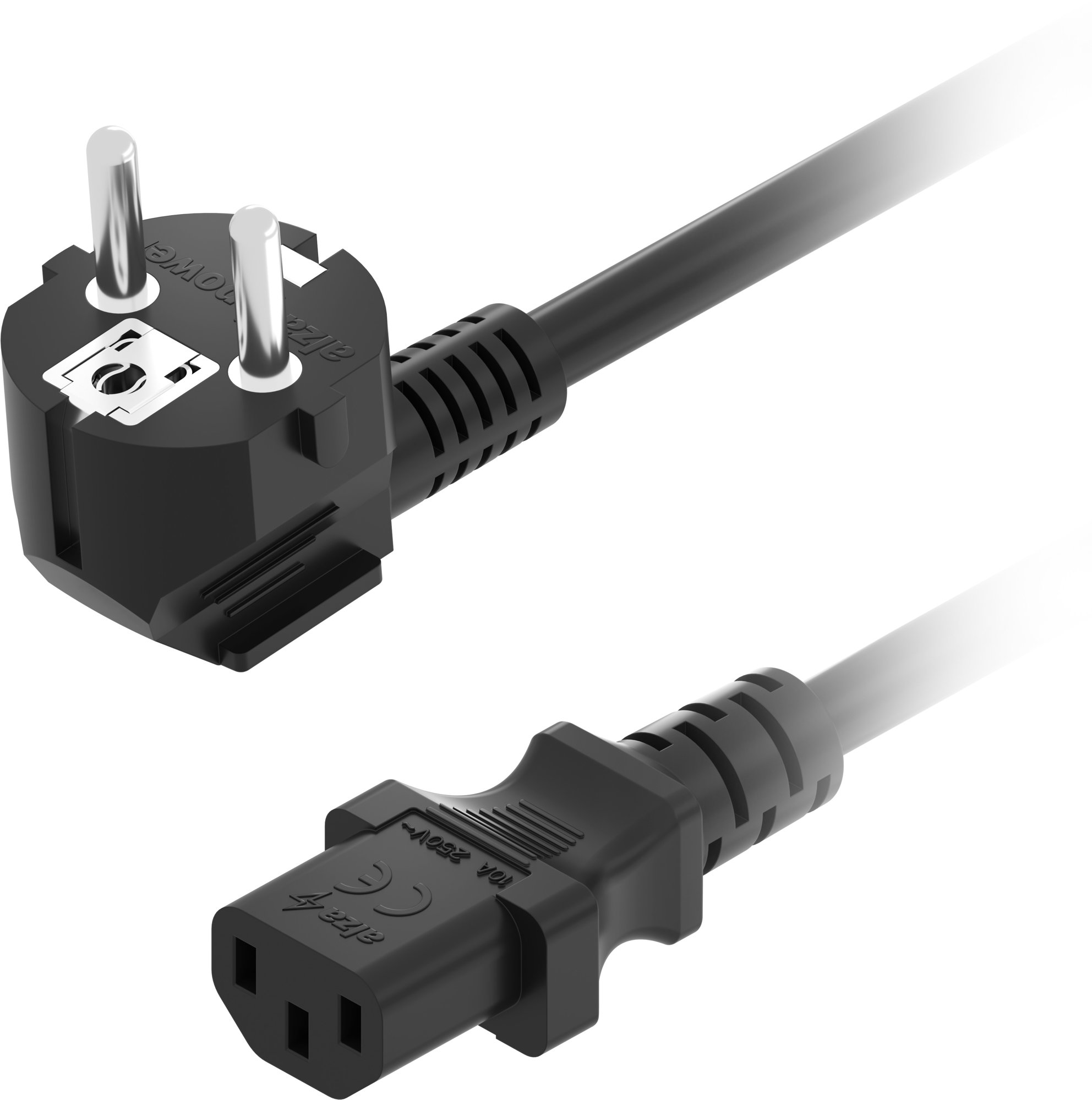 AlzaPower Cord IEC C13 250V, 2m, fekete