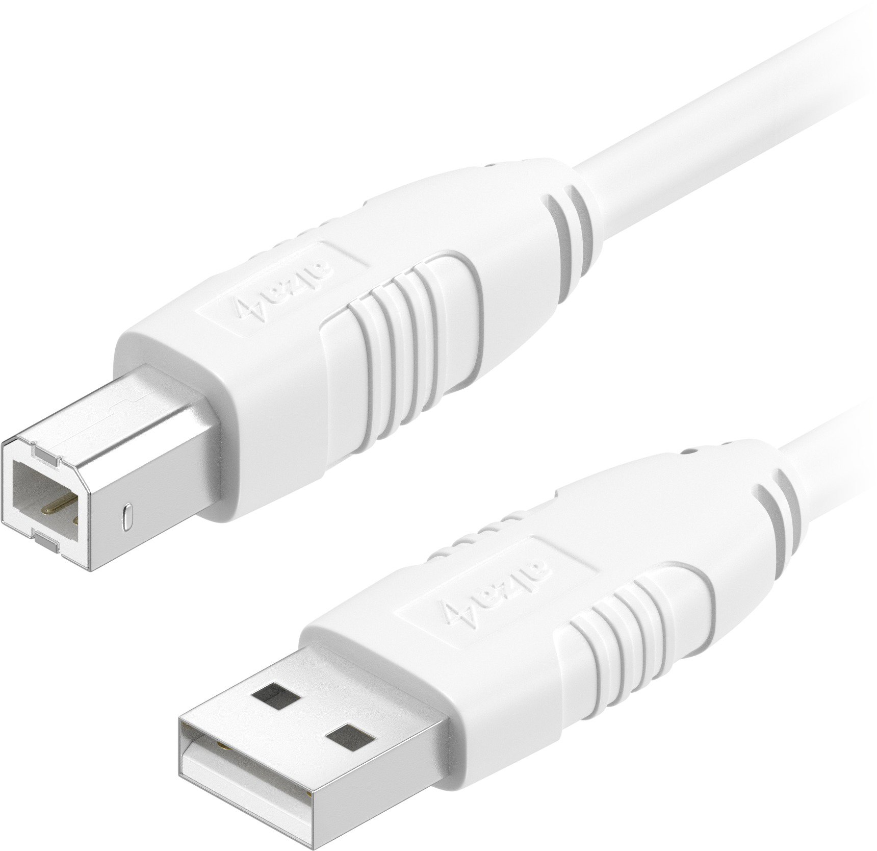 AlzaPower LinkCore USB-A to USB-B 2m, fehér