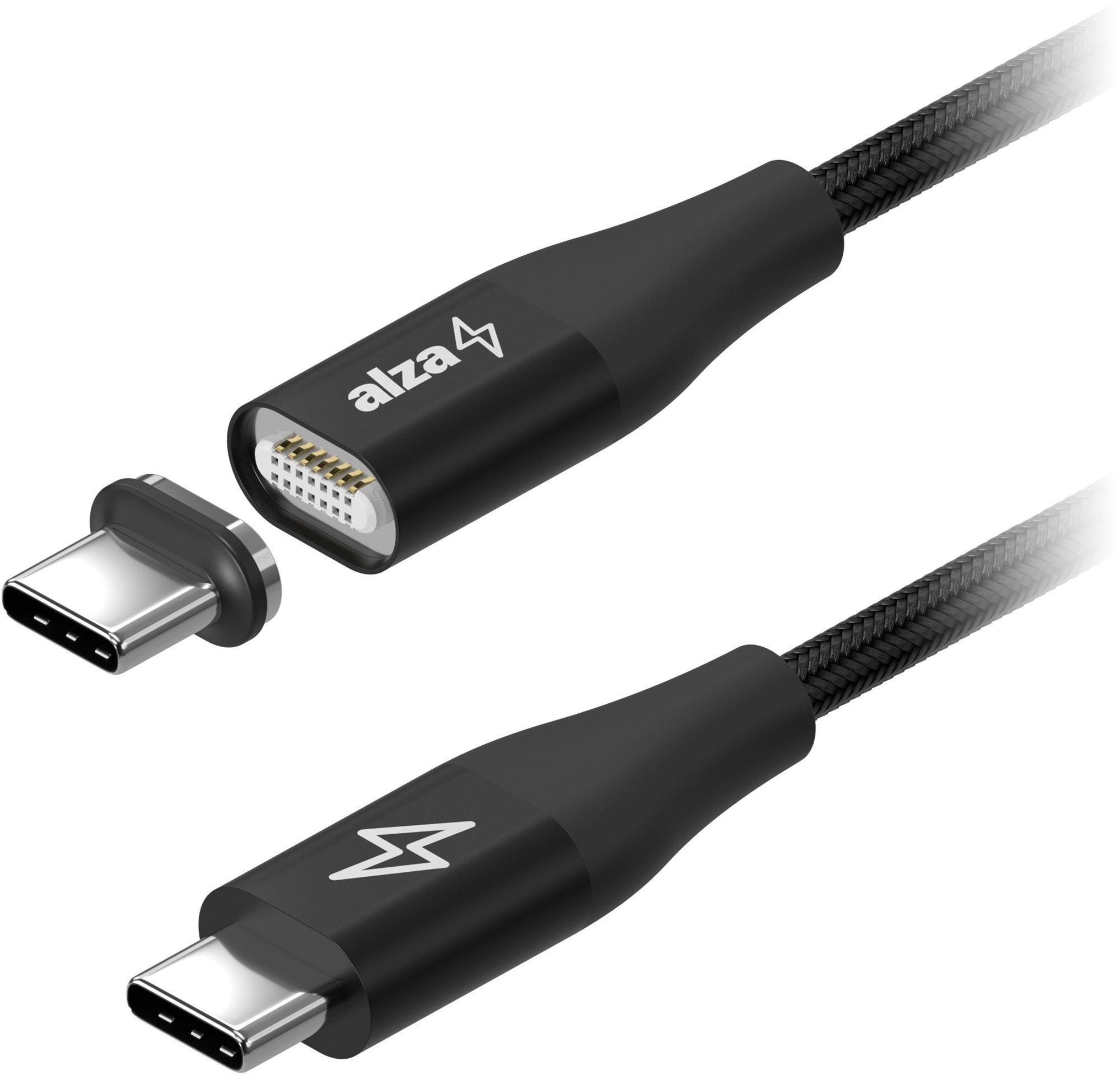 AlzaPower MagCore USB-C to USB-C 100W 1.5m, fekete