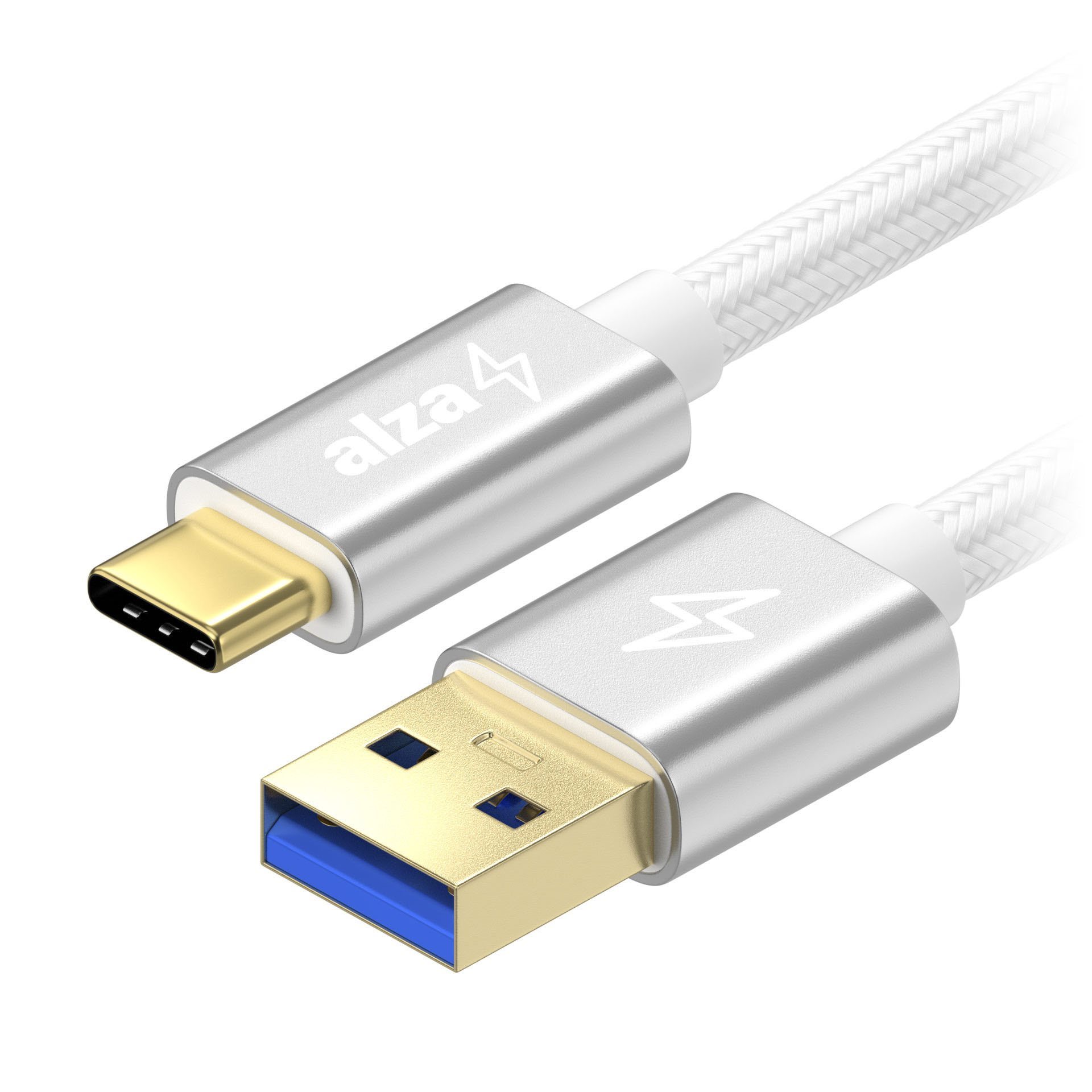 AlzaPower AluCore USB-A to USB-C 3.2 Gen 1 5Gbps 1m, ezüst