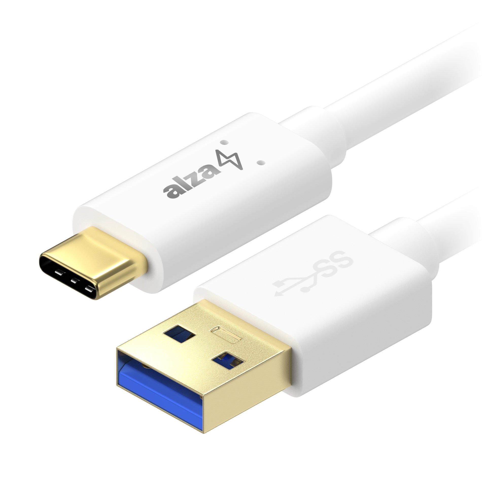 AlzaPower Core USB-A to USB-C 3.2 Gen 1 5Gbp 2m, fehér