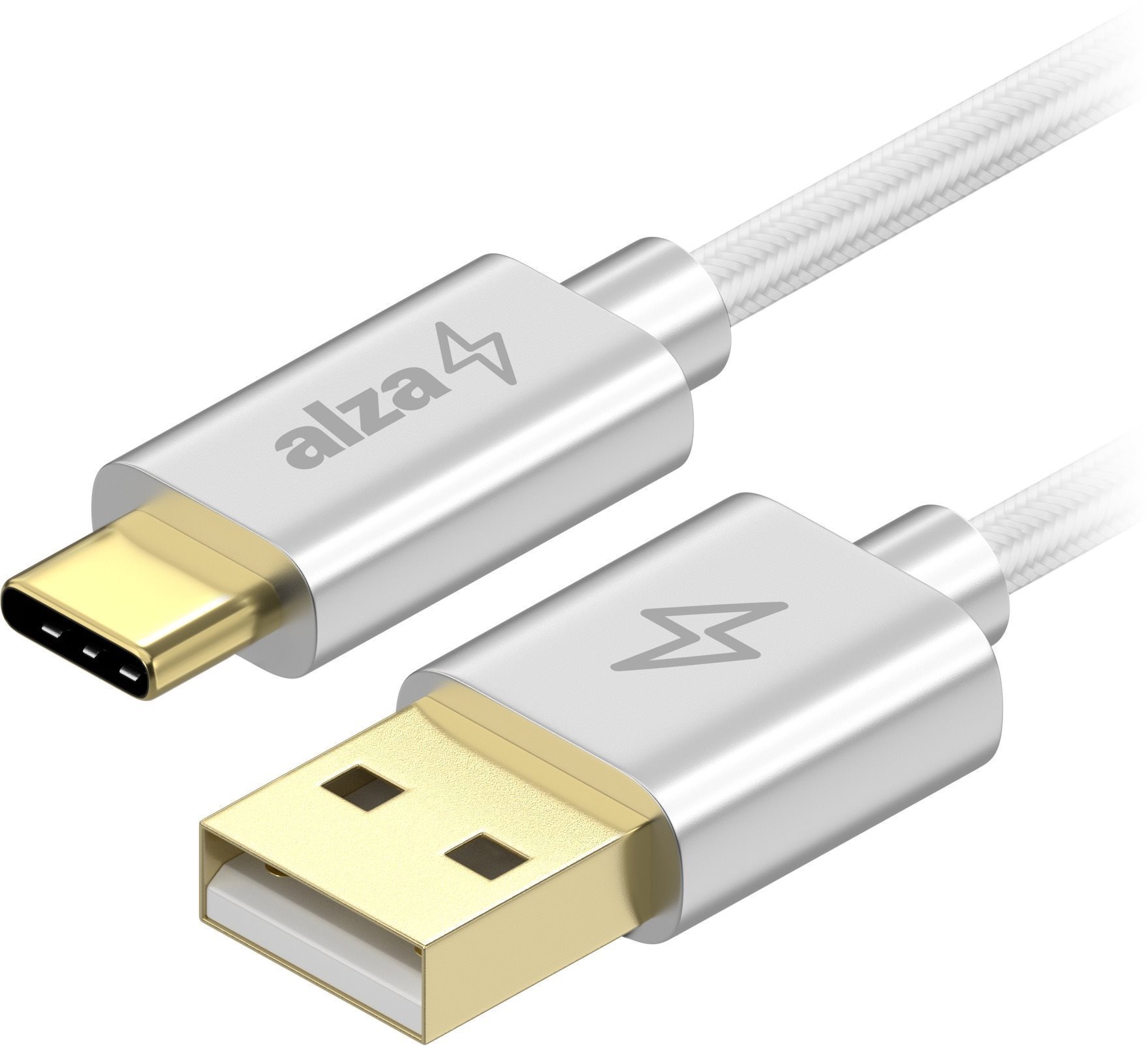 AlzaPower AluCore Charge USB-A to USB-C 2.0 3m, fehér