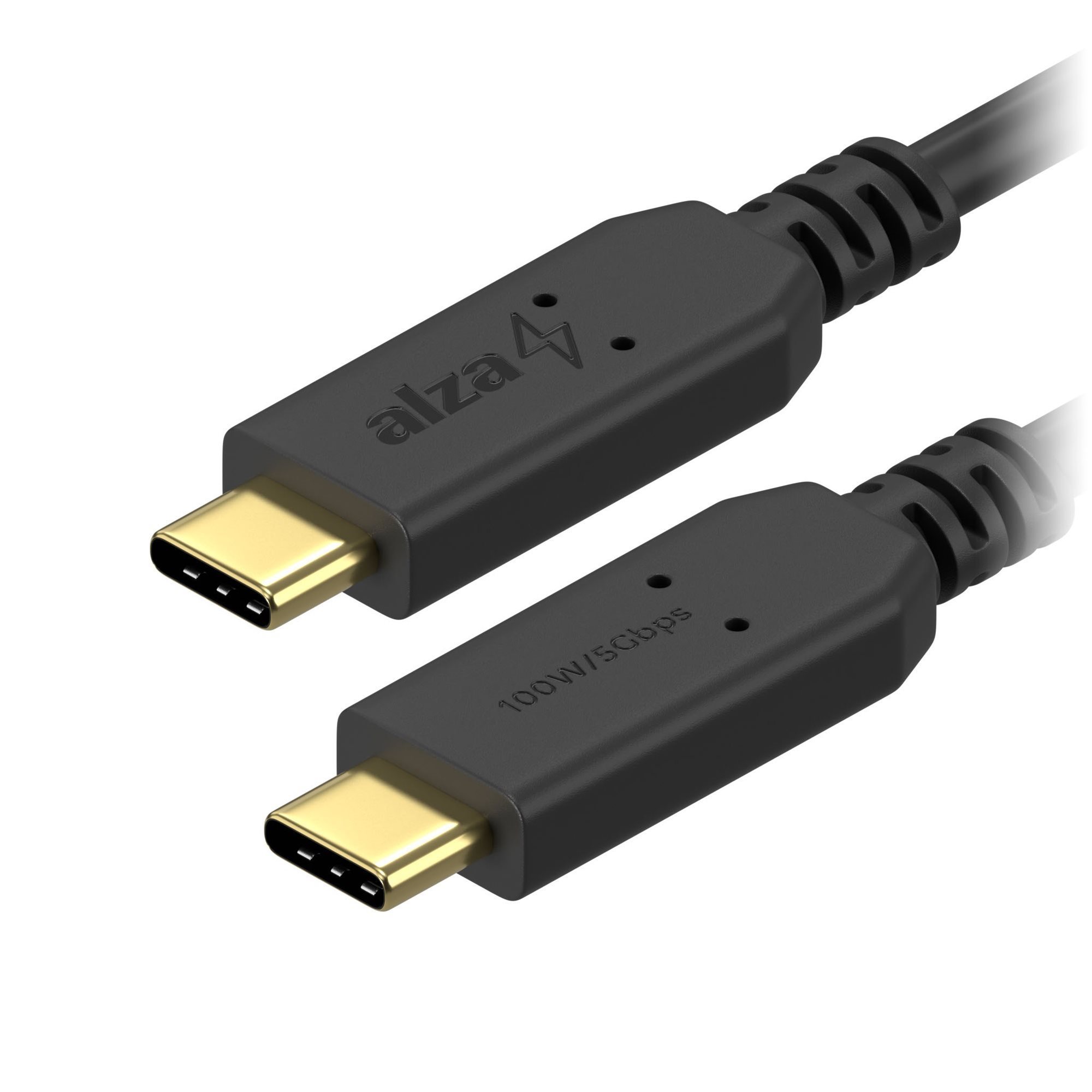 AlzaPower Core USB-C to USB-C 3.2 Gen 1 100W 1m, fekete