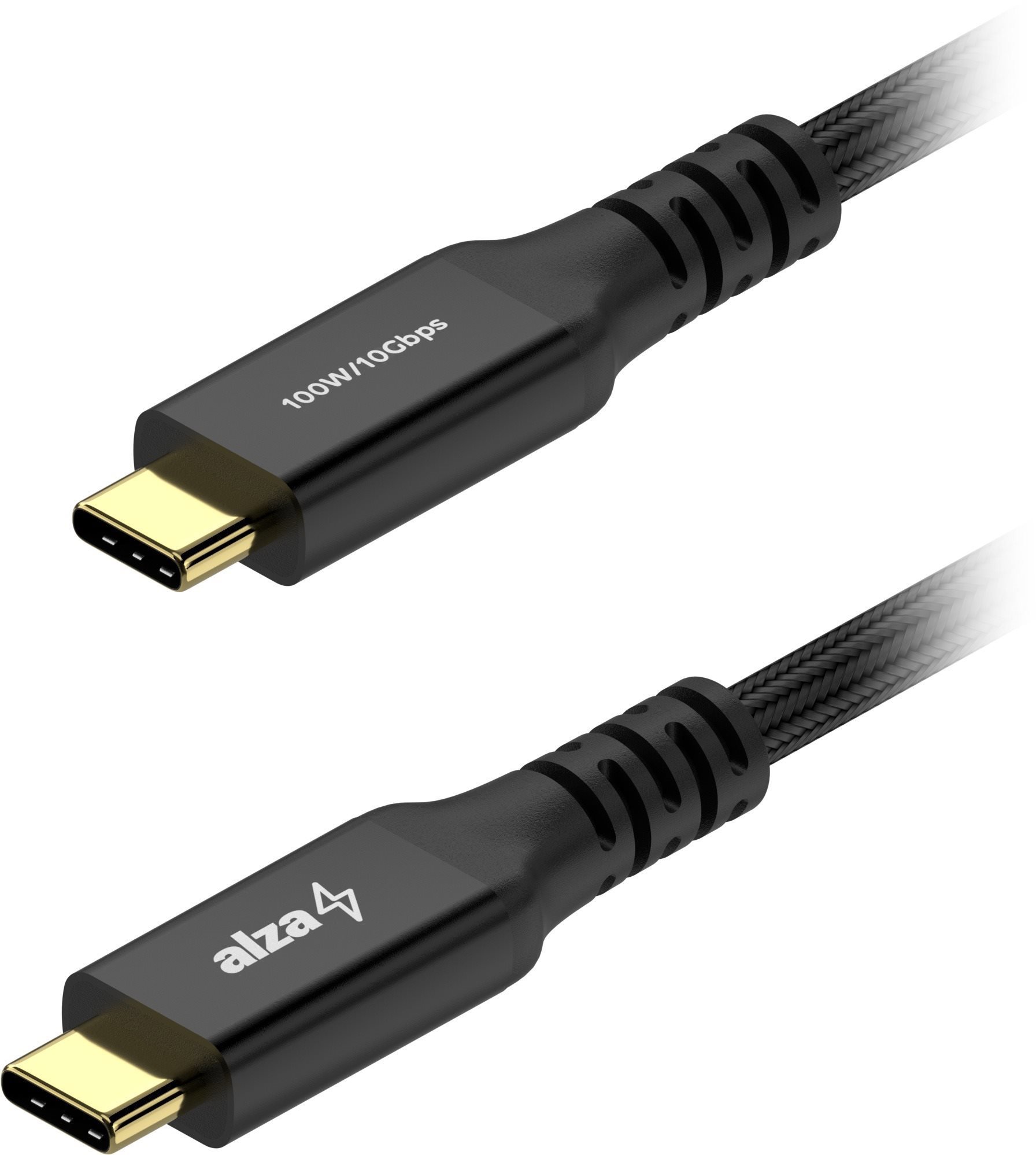 AlzaPower AluCore USB-C to USB-C 3.2 Gen 2, 100 W, 1 m, fekete