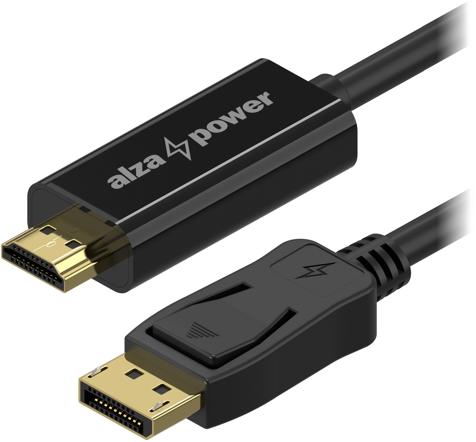 AlzaPower Core DisplayPort (M), HDMI (M) 4K 1,5m, fekete