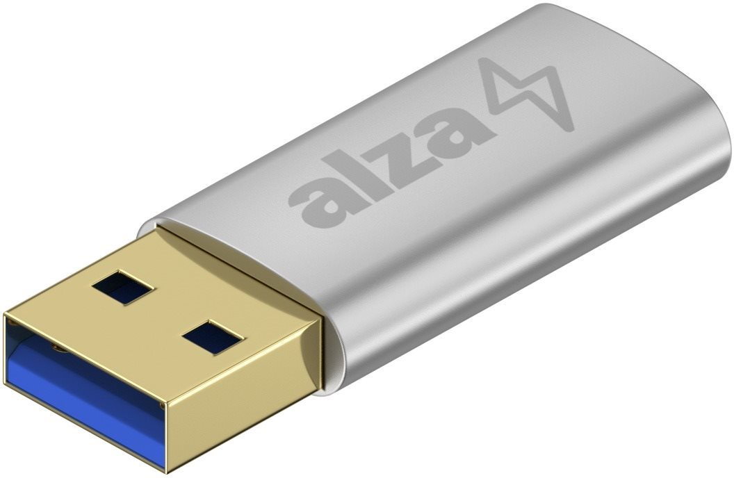 AlzaPower USB-A (M) to USB-C (F) 3.2 15W 5Gbps ezüst