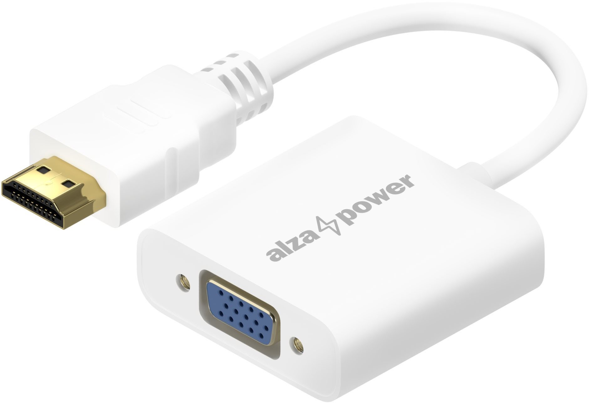 AlzaPower HDMI (M) to VGA (F) 0,18m, fehér