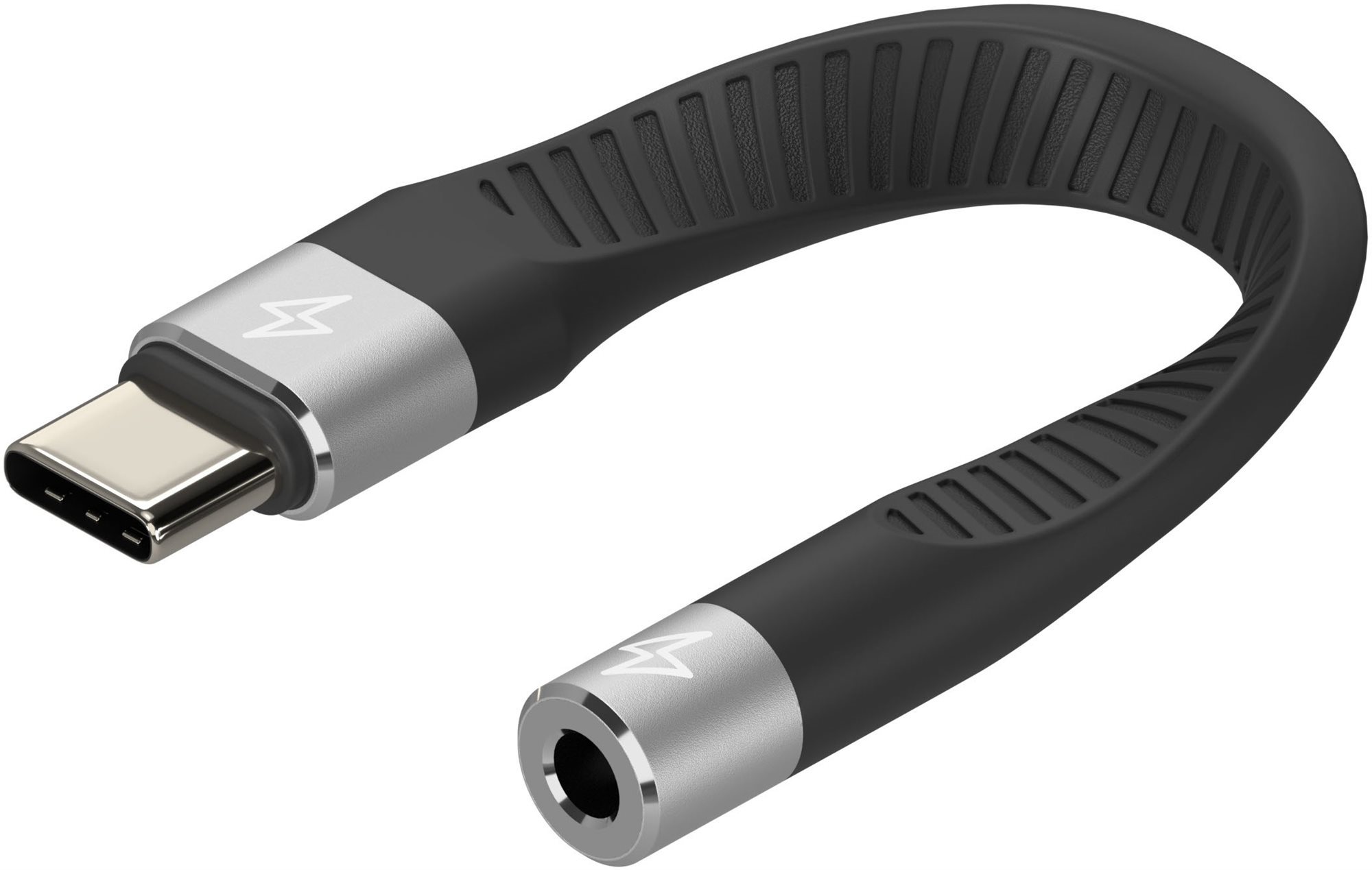 AlzaPower FlexCore USB-C (M) to 3,5mm Jack (F) fekete