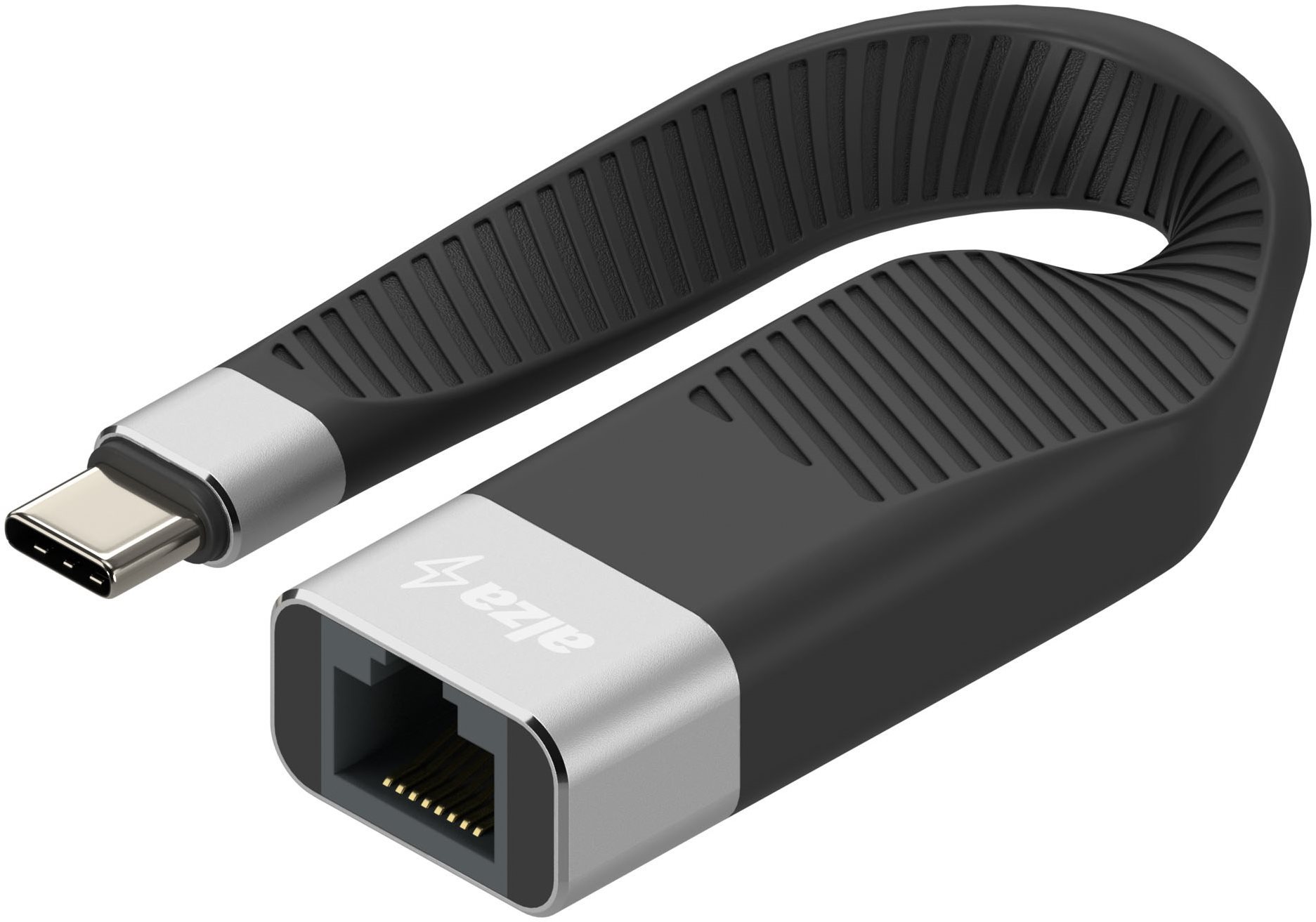 AlzaPower FlexCore USB-C 3.2 Gen 1 (M) to LAN (F), fekete