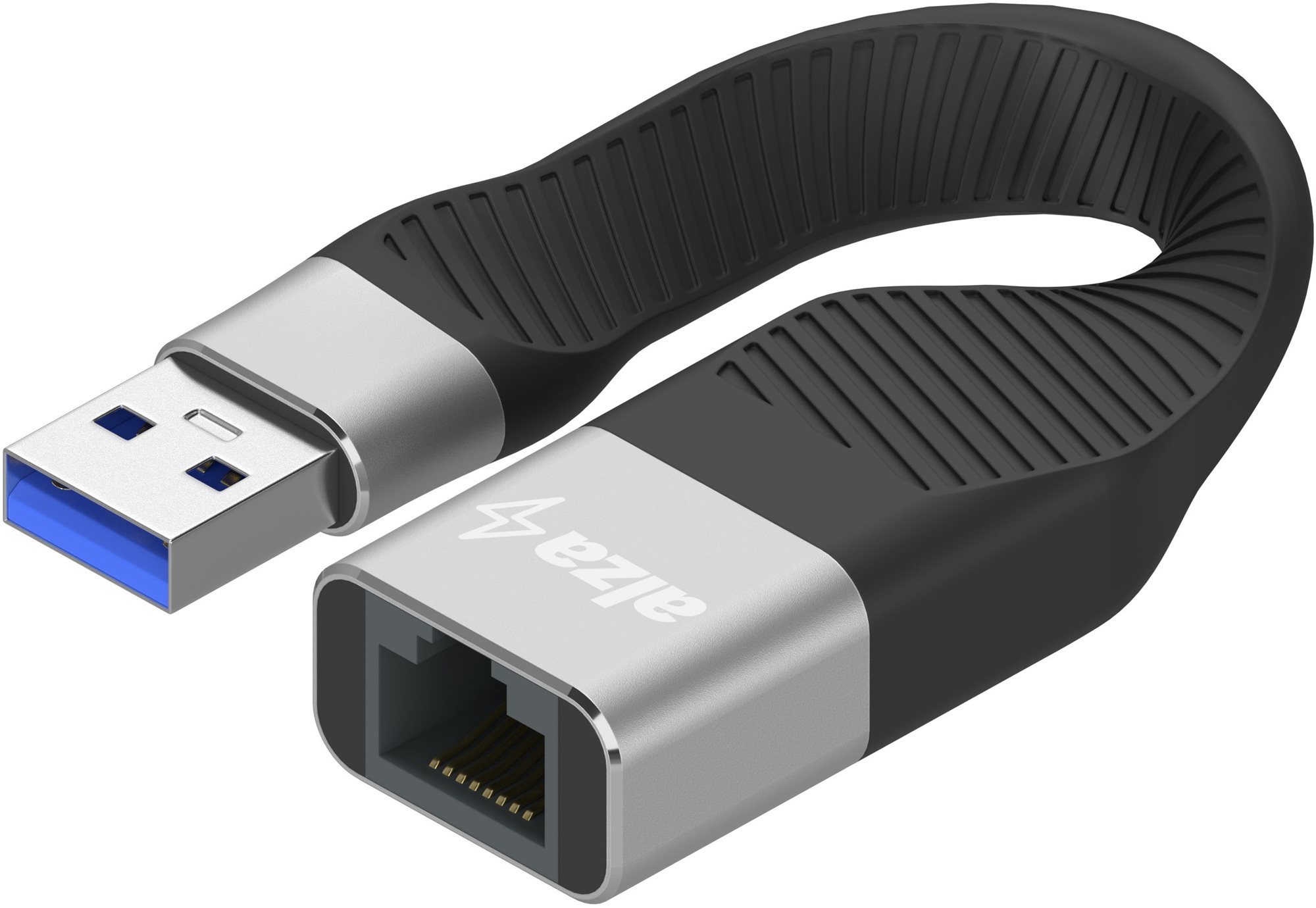 AlzaPower FlexCore USB-A (M) to RJ-45 (F) fekete