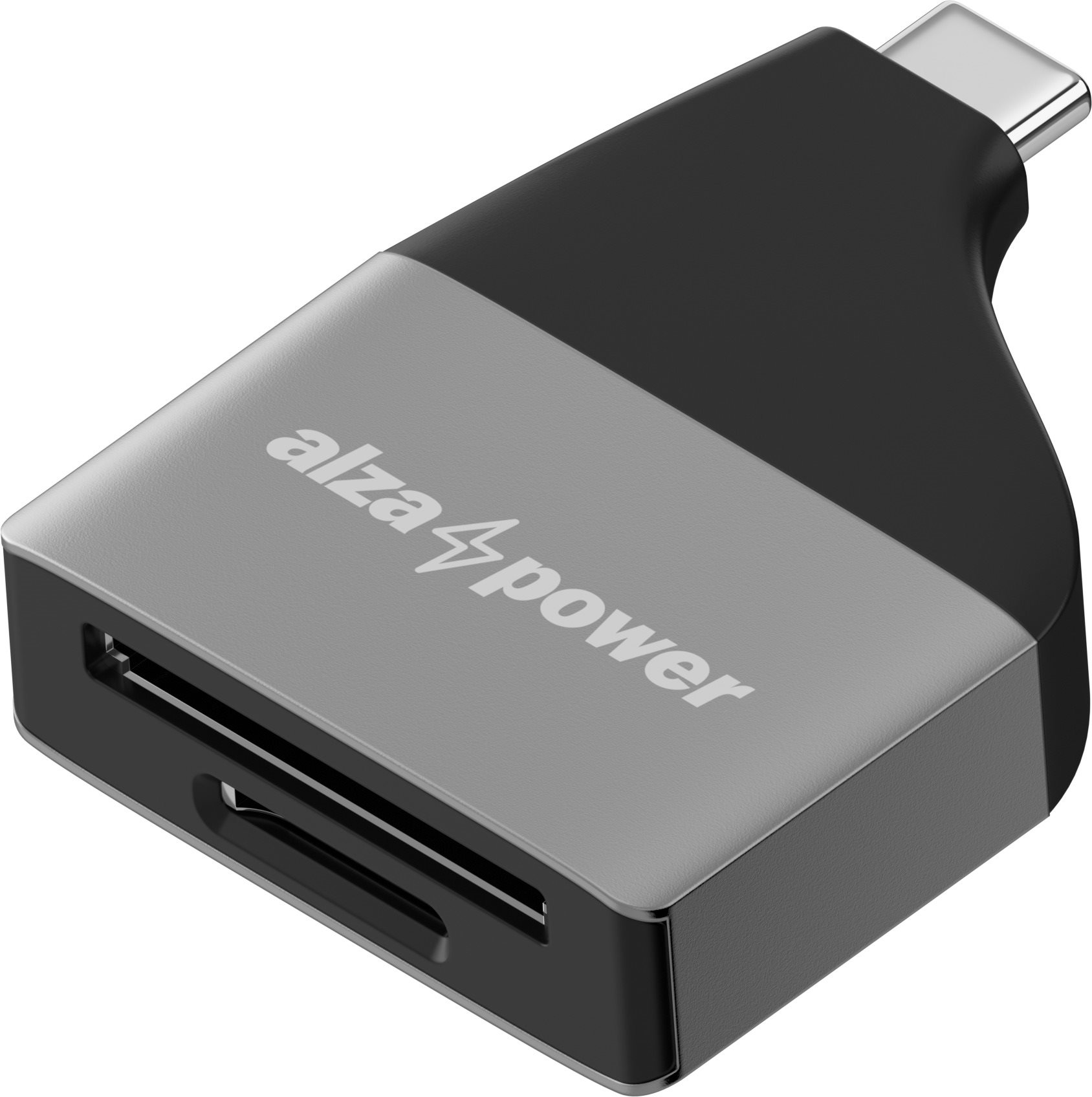 AlzaPower USB-C 3.2 Gen 1 Metal Memory Card Reader ezüst