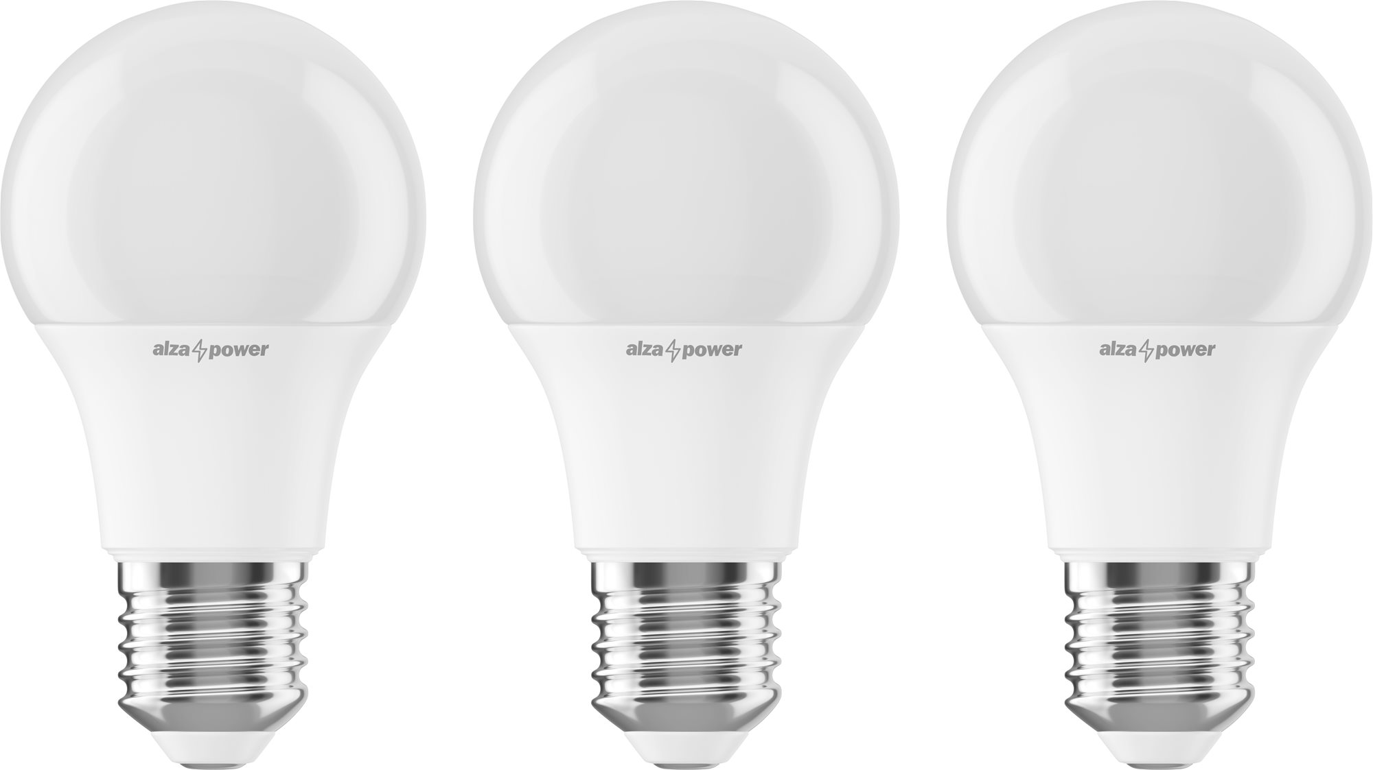 AlzaPower LED 9-60W, E27, 4000K, set, 3db
