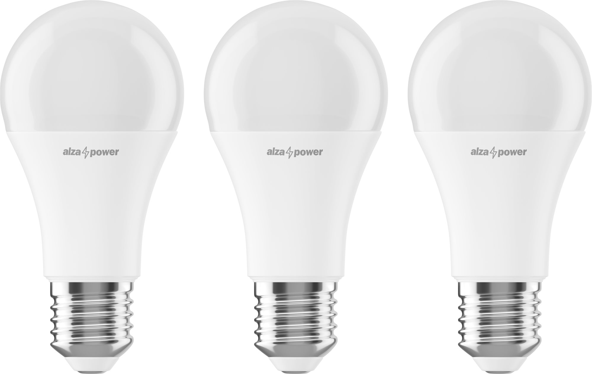 AlzaPower LED 12-80W, E27, 2700K, szett, 3db