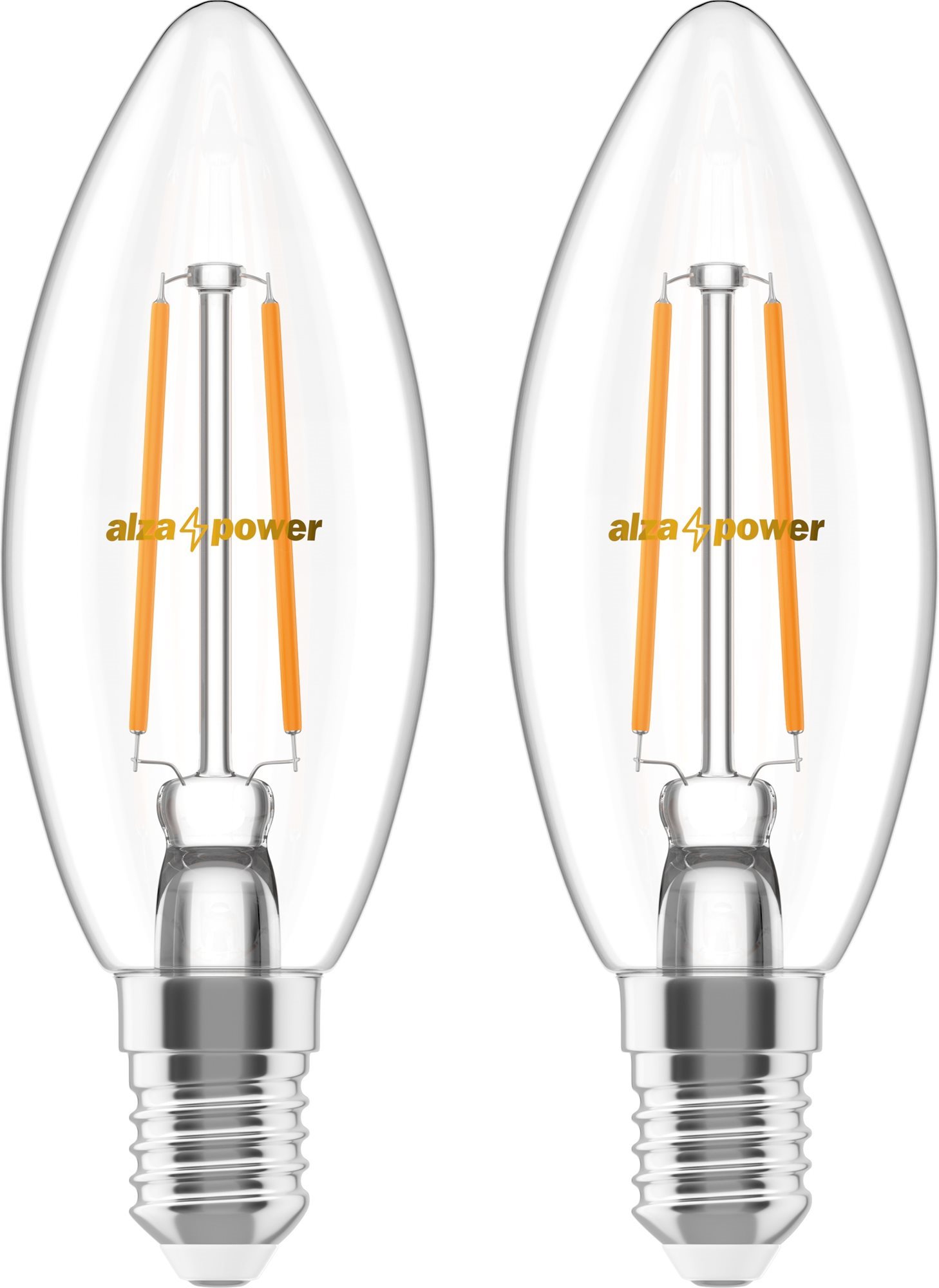 AlzaPower LED 6-55W, E14, 2700K, Filament, szett, 2db