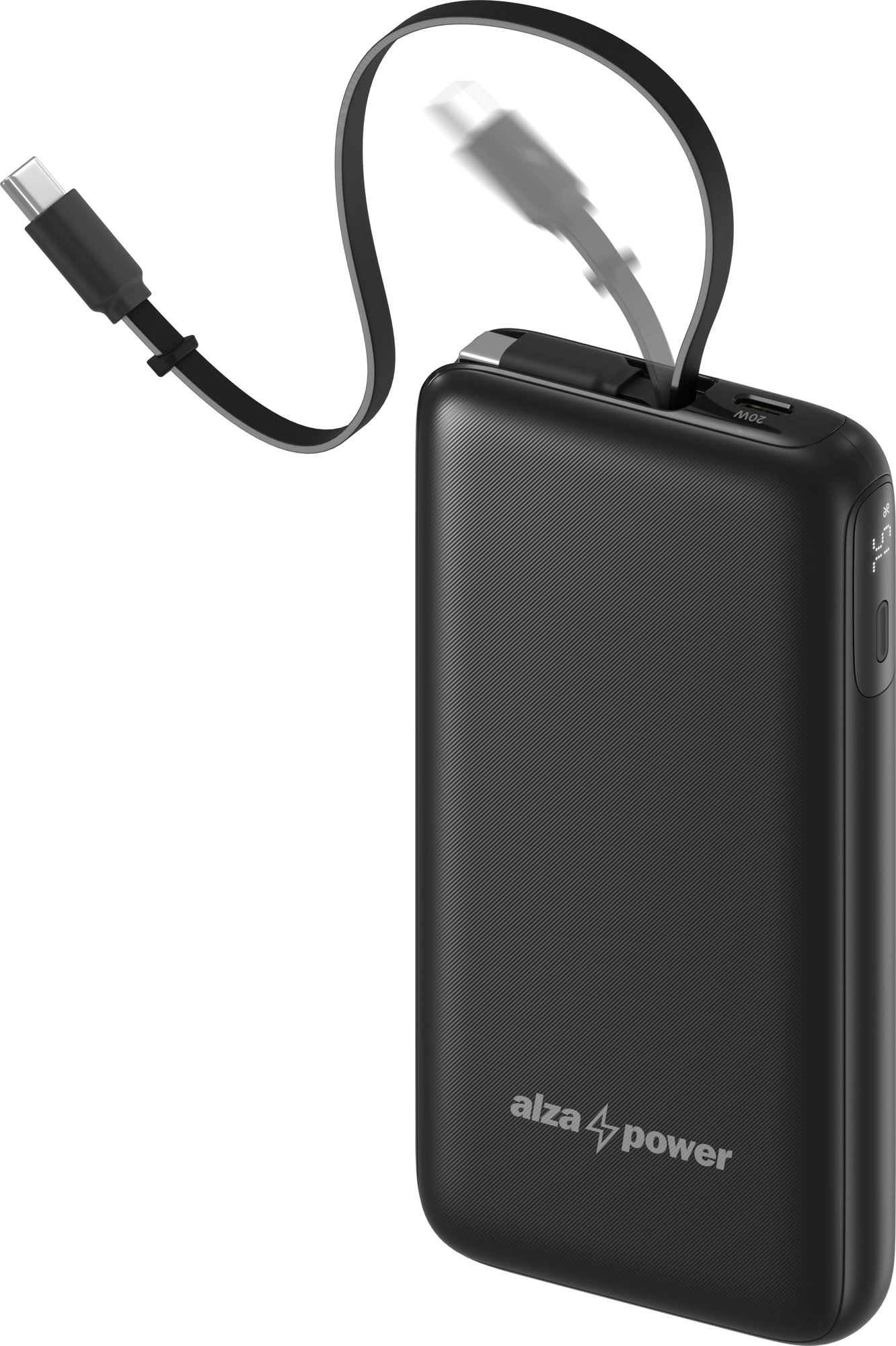 AlzaPower Glide 10000mAh Power Delivery (20W), fekete