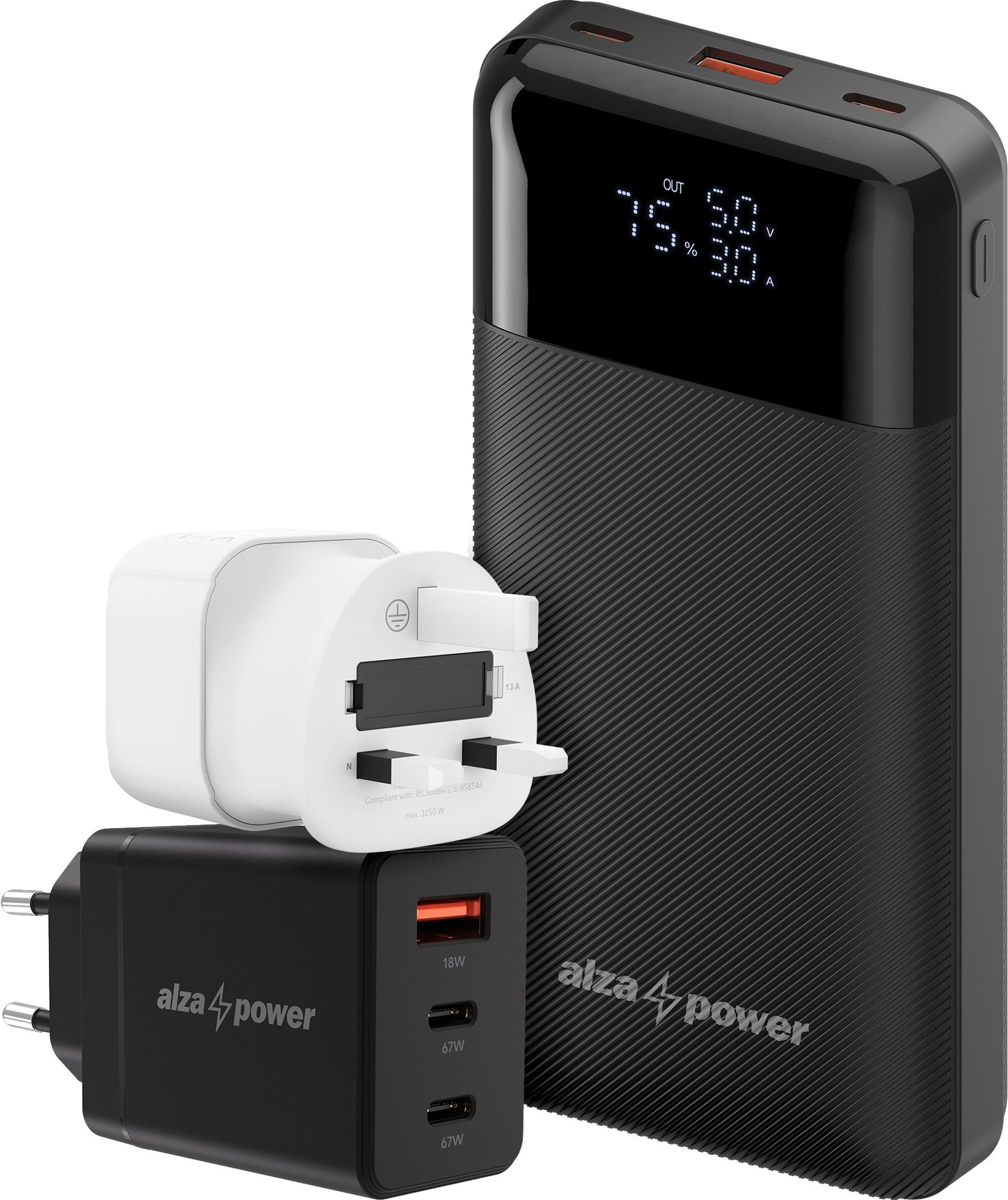 AlzaPower Travel Buddy UK, fekete