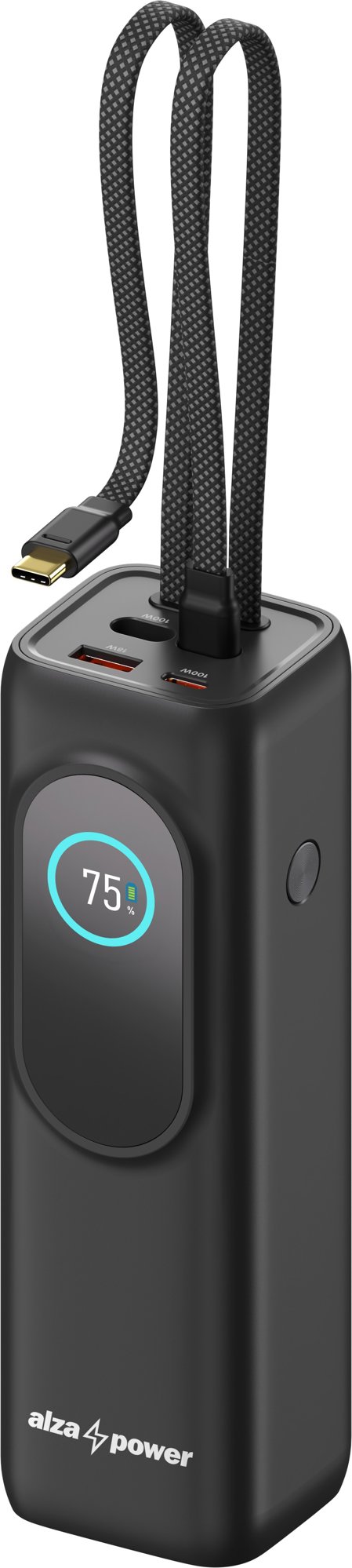 AlzaPower Fusion 25000 mAh Power Delivery - 100 W, szürke