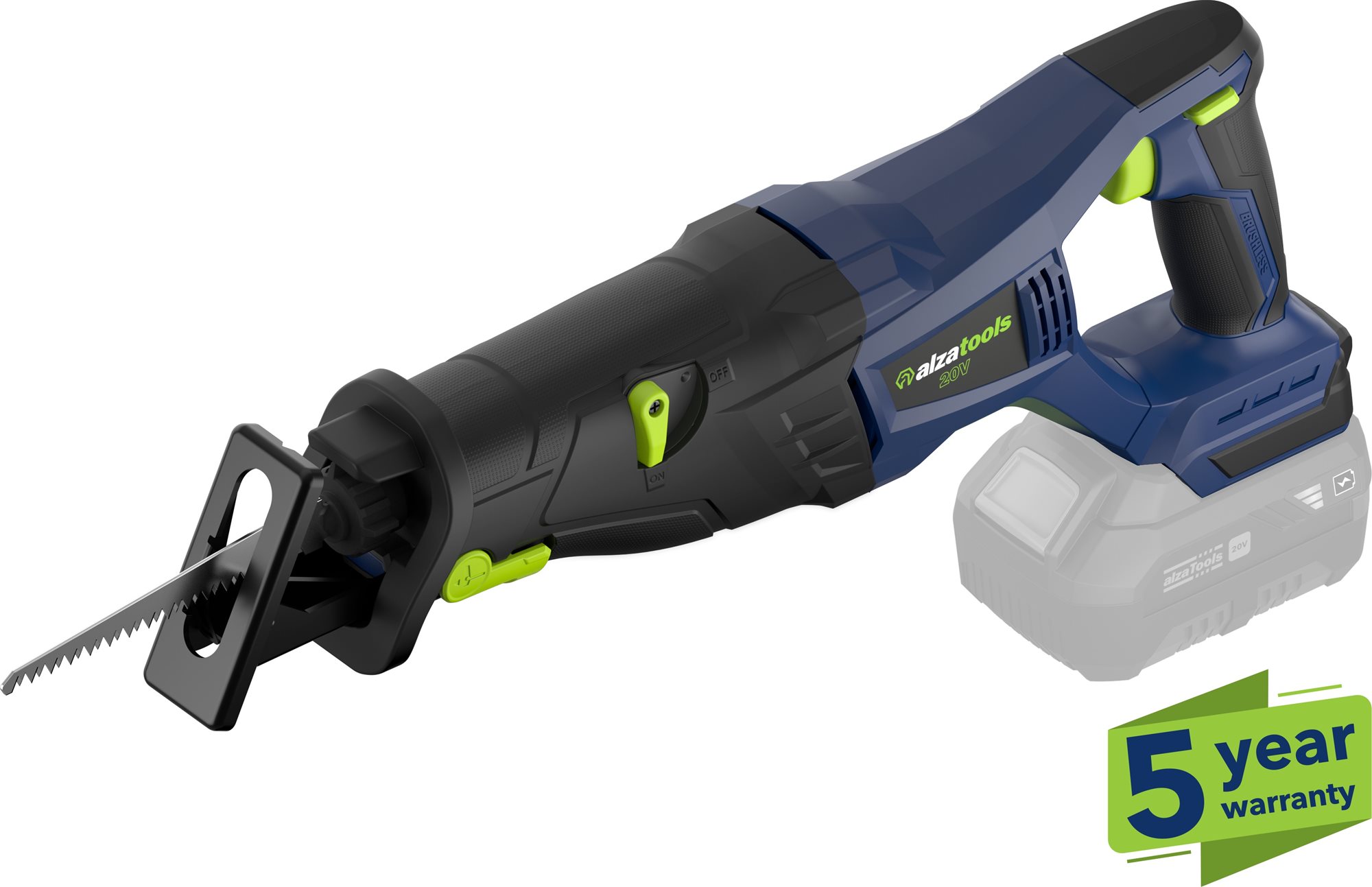 AlzaTools PRO CBRS20V Brushless BatteryONE akkus szablyafűrész, 20V (akku nélkül)