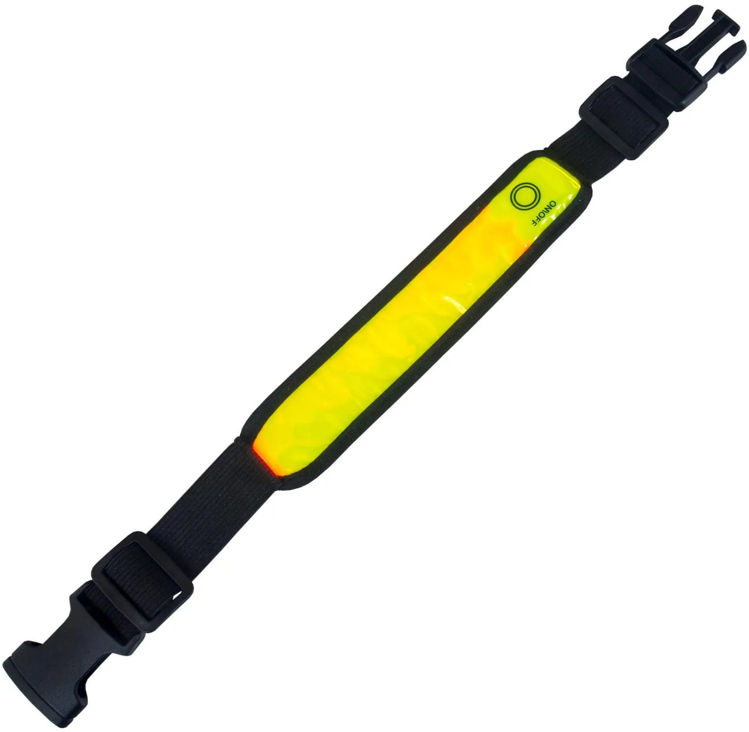 Fényvisszaverő szalag + LED PL-1P01, csatos rögzítéssel, sárga szín