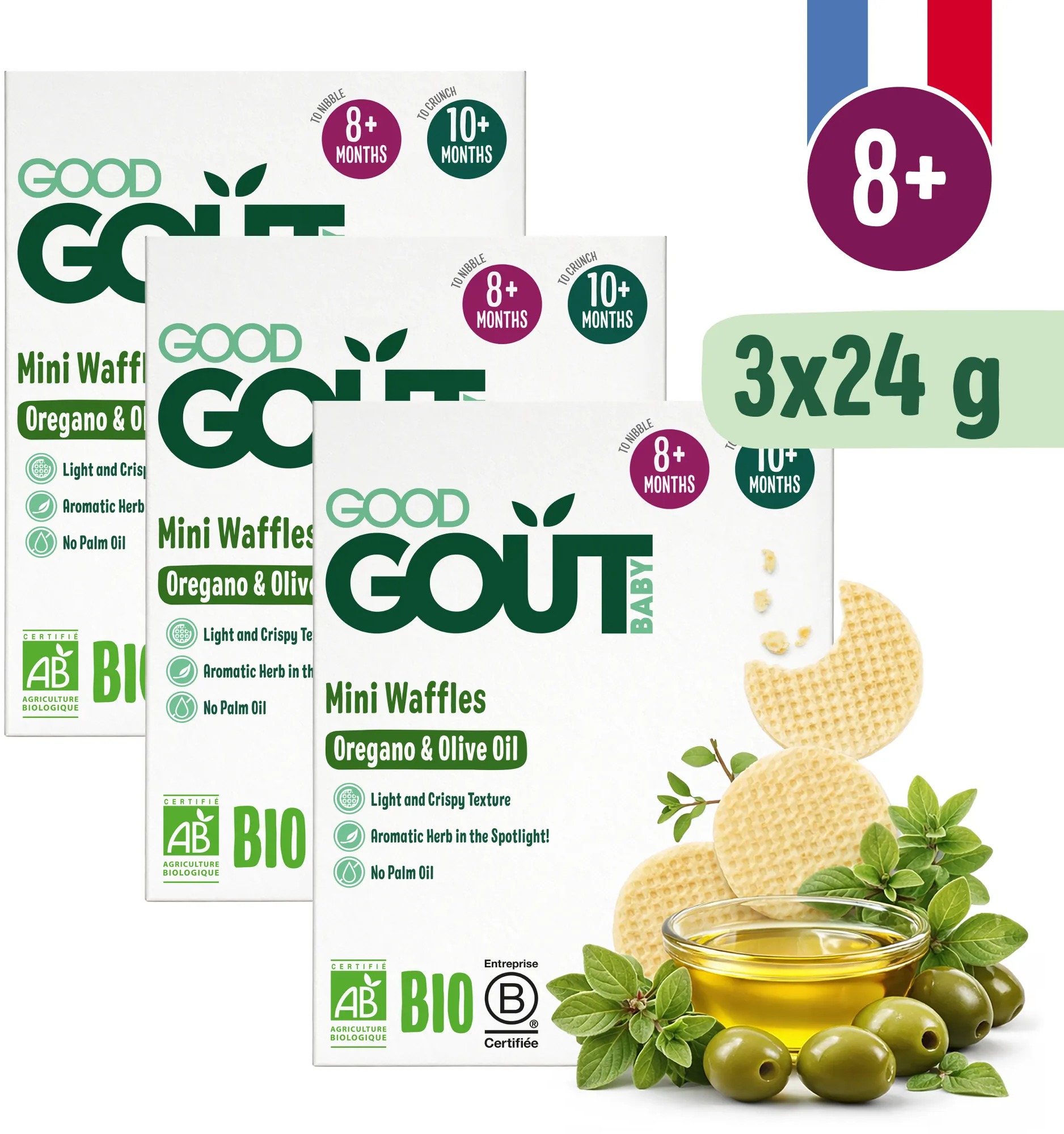 Good Gout BIO gofri oregánóval és olívaolajjal (3× 24 g)