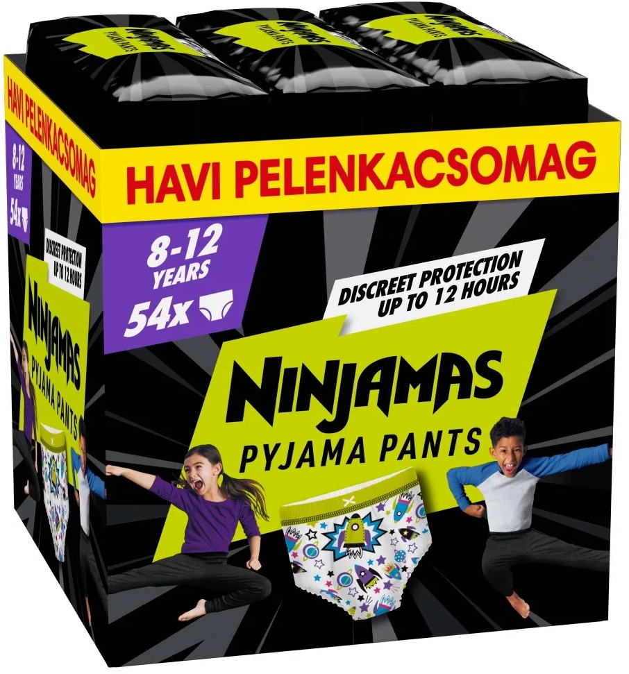 Pampers Ninjamas Pyjama Pants Űrhajós 8-12 év (54 db)