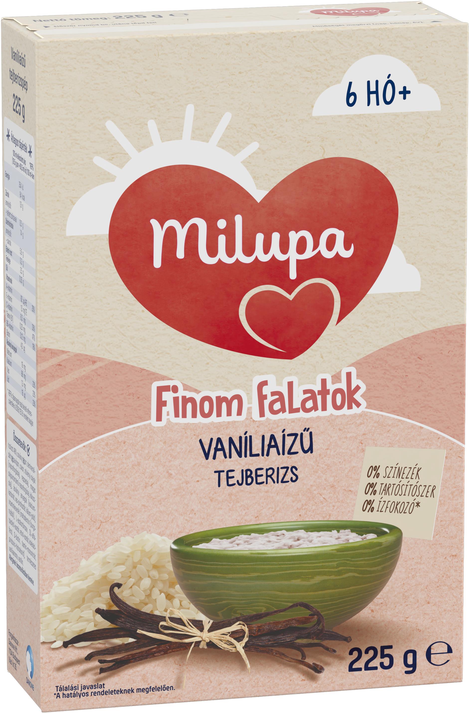 MILUPA Finom falatok tejberizs vanília ízzel 6 hónapos kortól 225 g