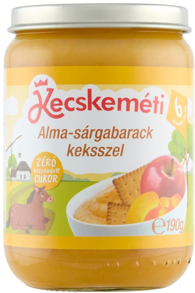 KECSKEMÉTI Alma-sárgabarack babakeksszel 190g