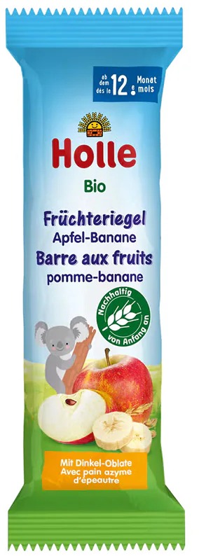 HOLLE Bio gyümölcsszelet alma-banán, 25 g
