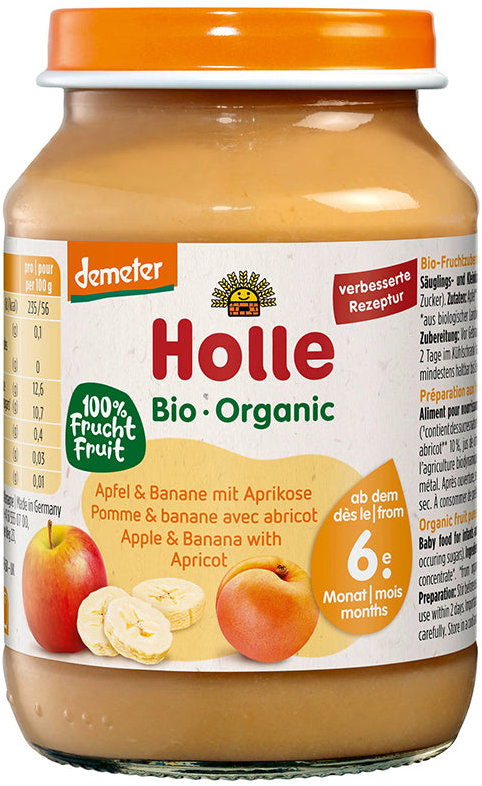 HOLLE Bio alma banánnal és sárgabarackkal 190 g
