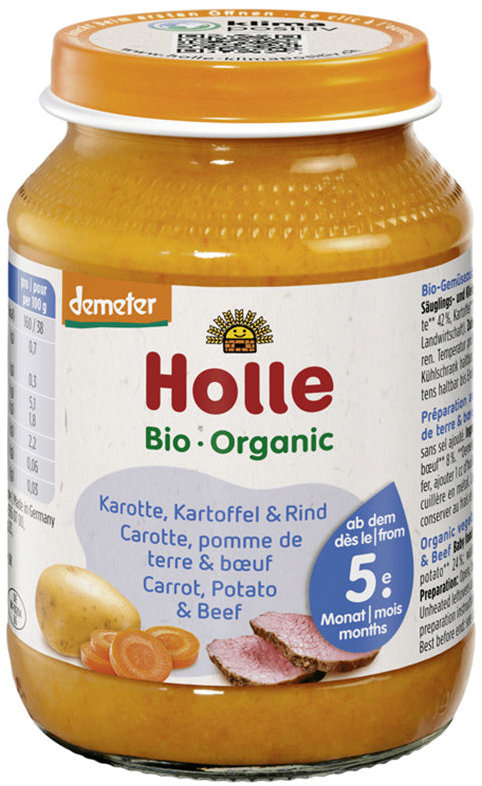 HOLLE Bio sárgarépa burgonyával és marhahússal 190 g