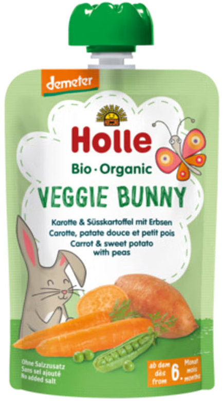 HOLLE Bio sárgarépa, édesburgonya és borsó 100 g