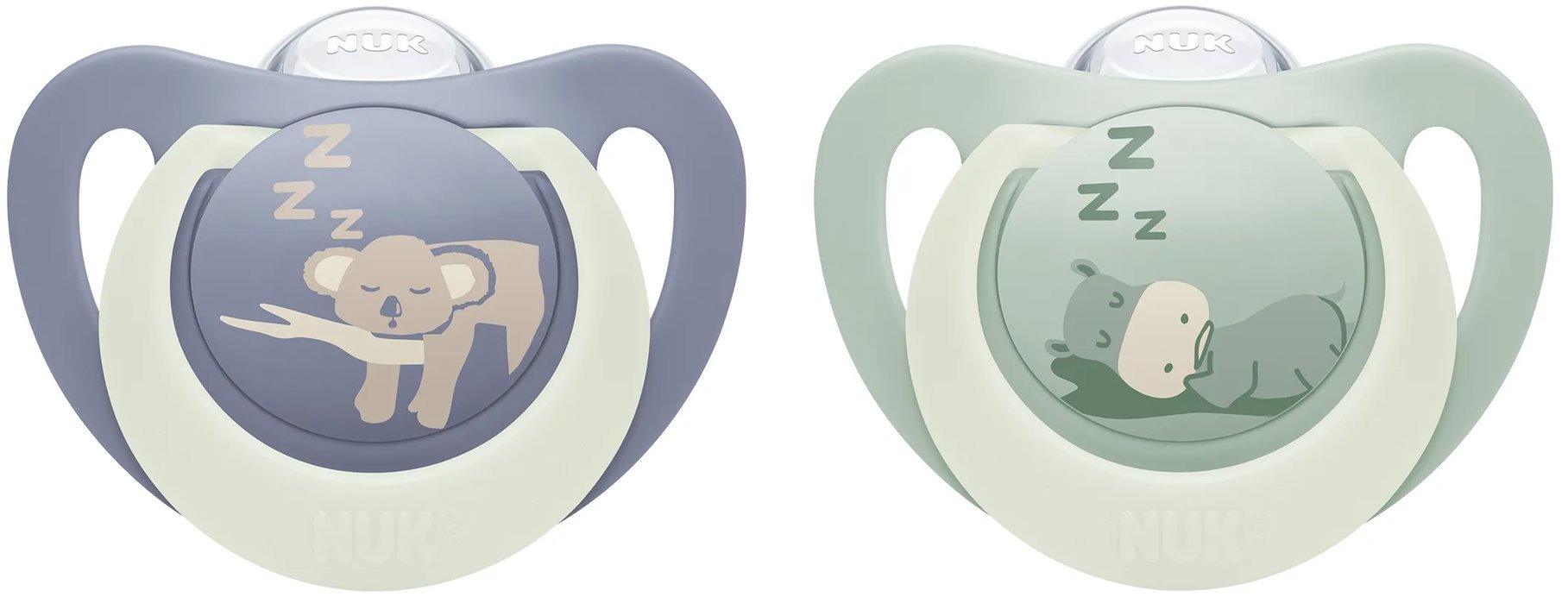 NUK First Choice Night Hippo/Koala 0-6 m, 2 darab