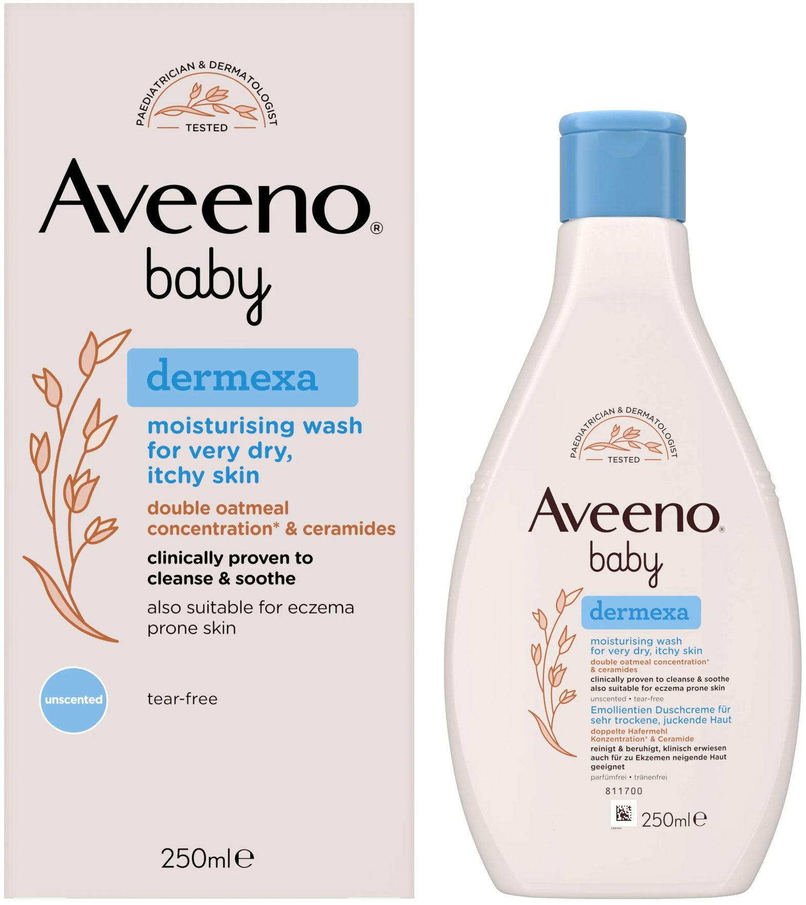 AVEENO Baby Dermexa Hidratáló mosakodó gél, 250 ml