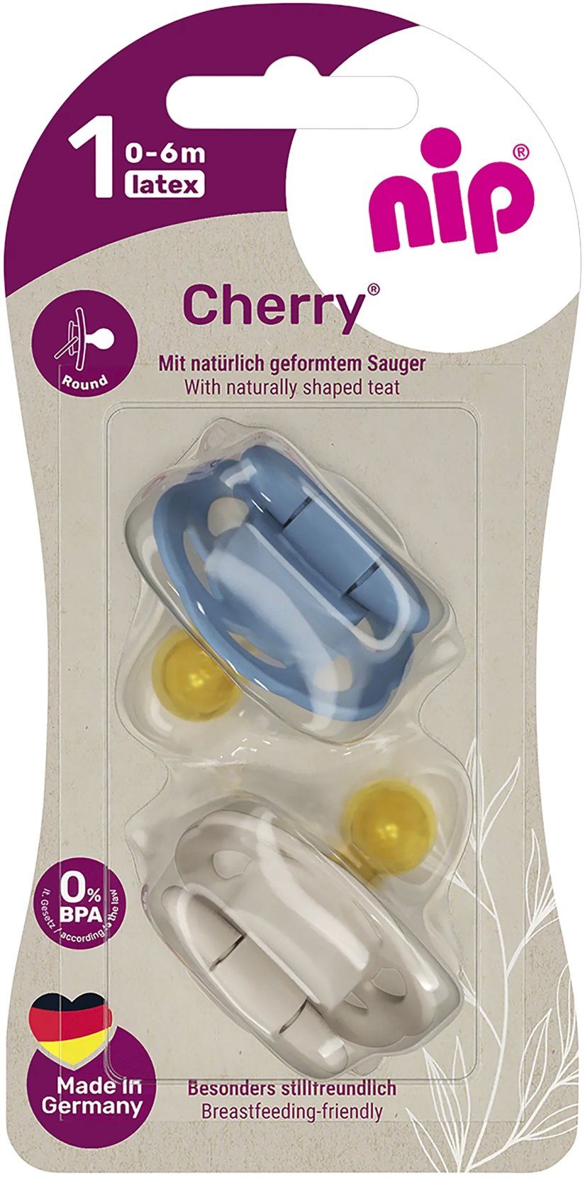 NIP Cherry kék/barna, 0–6 hó, 2 db