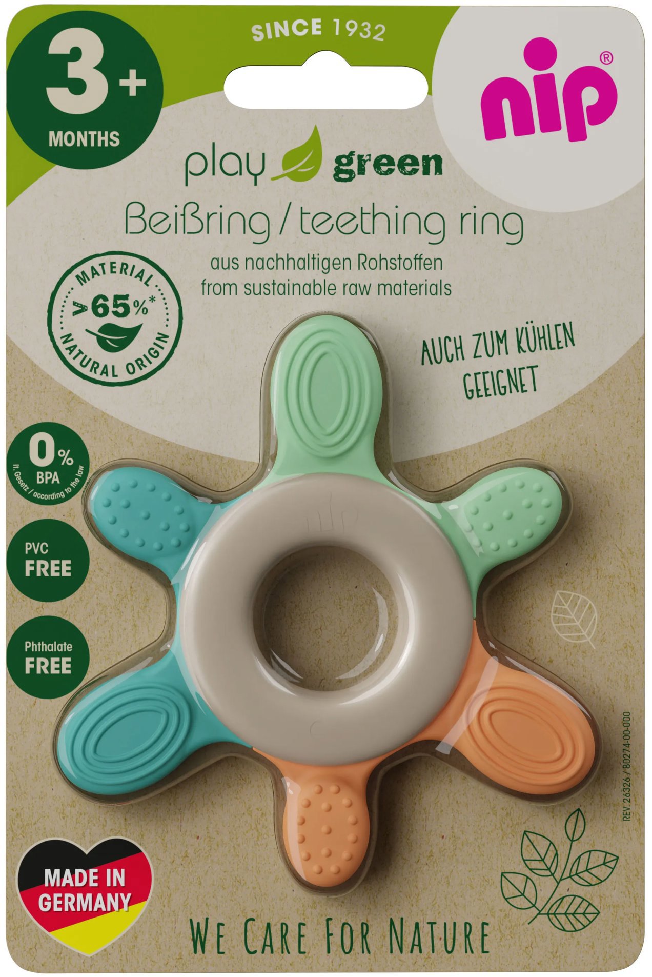 Nip Nature Play Orange-Turquoise-Green, 3 hó+